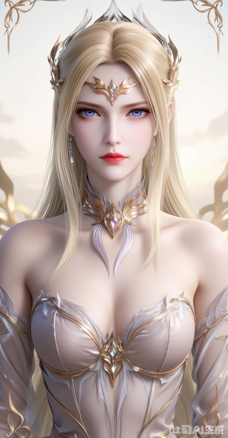 qianrenxue,1girl,solo,blue eyes,blonde hair,hair ornament,long hair,closed mouth,looking at viewer,jewelry,forehead_jewel,
1girl,solo,earrings,jewelry,looking at viewer,breasts,tarot,collarbone,upper body,dress,closed mouth,card \(medium\),tarot \(medium\),frills,border,
cover,gradient background,close-up details,outstanding style,adding a touch of dimension to your images without compromising details,close-up,white_background,simple background,lvjing,pifu