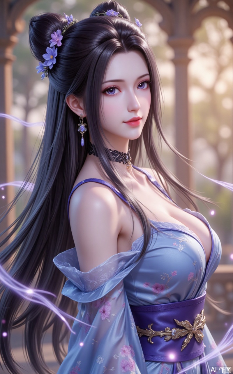 ,zhuzhuqing,1girl,solo,long hair,hair bun,double bun,black hair,looking at viewer,closed mouth,lips,jewelry,earrings,
1girl,breasts,solo,japanese clothes,hair ornament,kimono,flower,hair flower,sash,blue kimono,large breasts,choker,looking at viewer,cleavage,bare shoulders,obi,off shoulder,earrings,smile,jewelry,floral print,closed mouth,makeup,from side,long sleeves,
close-up details,outstanding style,adding a touch of dimension to your images without compromising details,whirls of vapor,iridescent textures,(Anime:1.1),ethereal ambiance,delicate details,magical high-concept,32K UHD,sharp focus,best-quality,masterpiece,golden hour,unconventional supreme masterpiece,masterful details,temperate atmosphere,with a high-end texture,in the style of fashion photography,photography,cover,dynamic angle,dynamic posture,extreme aesthetic,masterpiece,best quality,good quality,very aesthetic,absurdres,visual impact,a shot with tension,ultra-high resolution,32K UHD,sharp focus,best-quality,masterpiece,emotionalization,unconventional supreme masterpiece,masterful details,temperate atmosphere,with a high-end texture,in the style of fashion photography,(visual impact:1.2),giving the poster a dynamic and visually striking appearance,impactful picture,official art,colorful,splash of color,movie perspective,masterpiece,best quality,amazing quality,very aesthetic,absurdres,best quality,newest,
lvjing,guoman