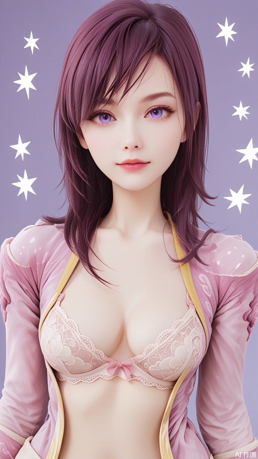 score_9_up,score_8_up,score_7_up, (high definition, Best quality, masterpiece, 4K, exquisite skin), (starlight and beam background:1.1), 1girl, white lace bra, looking at viewer, cowboy_shot,