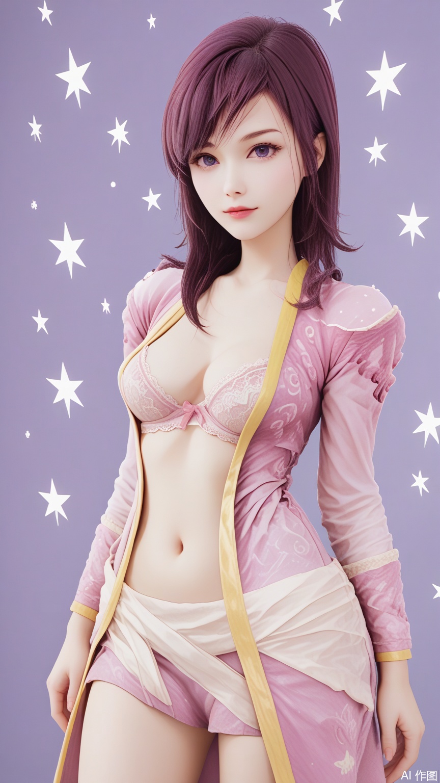 score_9_up,score_8_up,score_7_up, (high definition, Best quality, masterpiece, 4K, exquisite skin), (starlight and beam background:1.1), 1girl, white lace bra, looking at viewer, cowboy_shot,