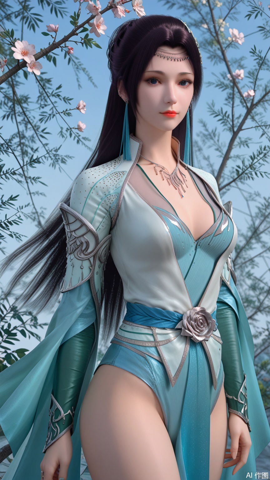 score_9_up,score_8_up,score_7_up, (high definition, Best quality, masterpiece, 4K, exquisite skin), (petal and beam background:1.1), 1girl, big chest, legs, looking at viewer, cowboy_shot