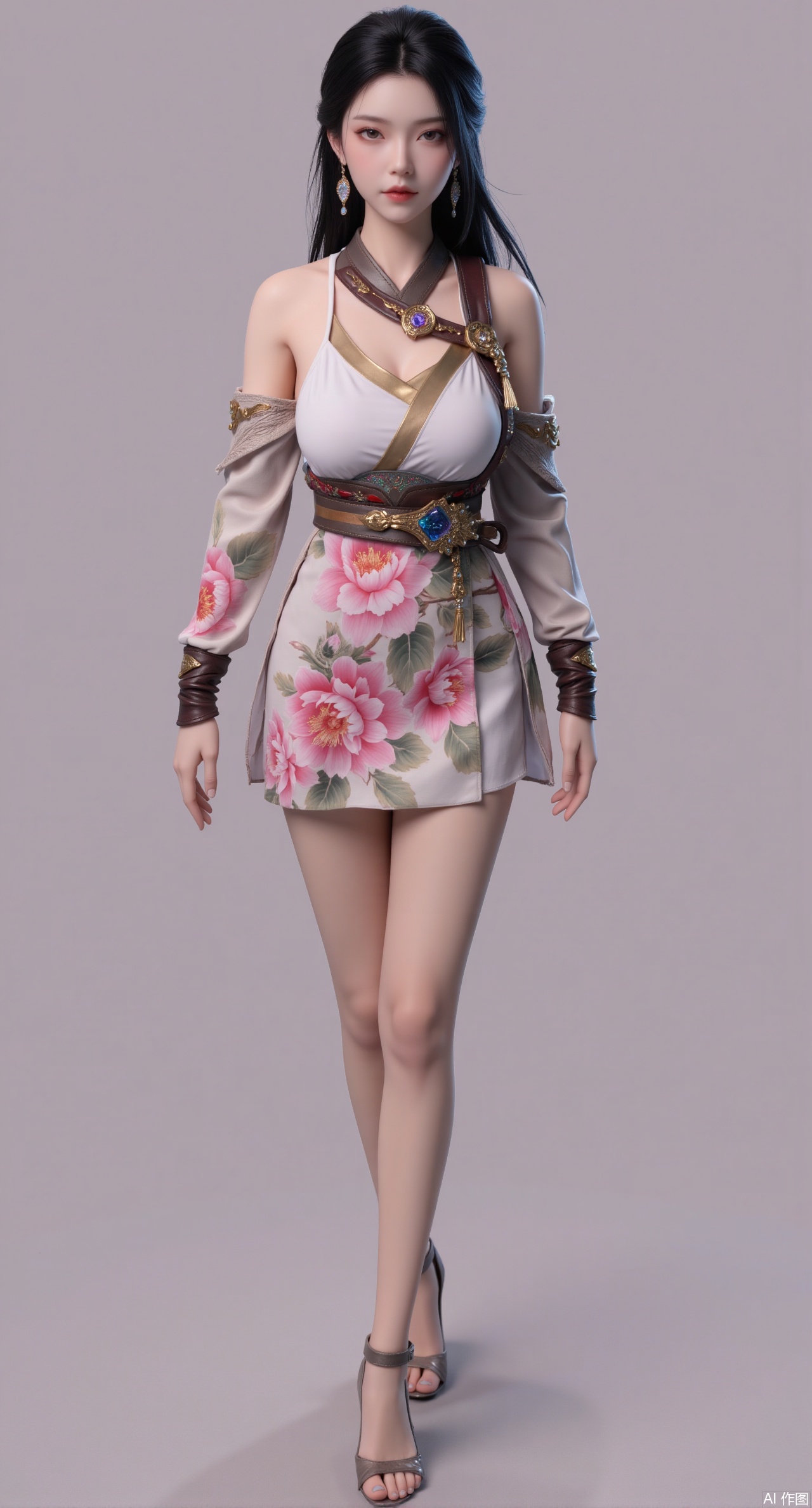(masterpiece:1.2),best quality, (UE5.5,rendered with Unreal Engine 5,Unreal Engine 5,CG rendering), (masterpiece:1.2),,1girl,solo,standing,looking at viewer,(cowboy_shot:1.3),black hair,long hair,high heels,blurry background,depth of field,motion blur,short dress,china_dress,chinese_style,bare shouders,crystal_earrings,headpiece,hair_tie,chest_jewel,gem,necklace,jewelry,in summer,day,outdoors,nature,sea,(beach:1.4),(huge breasts:2.99),(full breasts:2.99),(lotus pond and pink lotus flowers:1.59),,(very long legs,Diamond-studded high heels:1.5),Xmupeiling,XsongyuYK,XqiyueFHK,XheguangzhefandiYK,XxiaobaiNZYK,XlimuwanJCBYK,XmeijiK,XzhouruK,XHhanfududou,XzhouruK2,XmeijiK2,XlinziyueK2,Xjinniang2,Xdunhuangfeitian,Xbaiyuekuishouban2