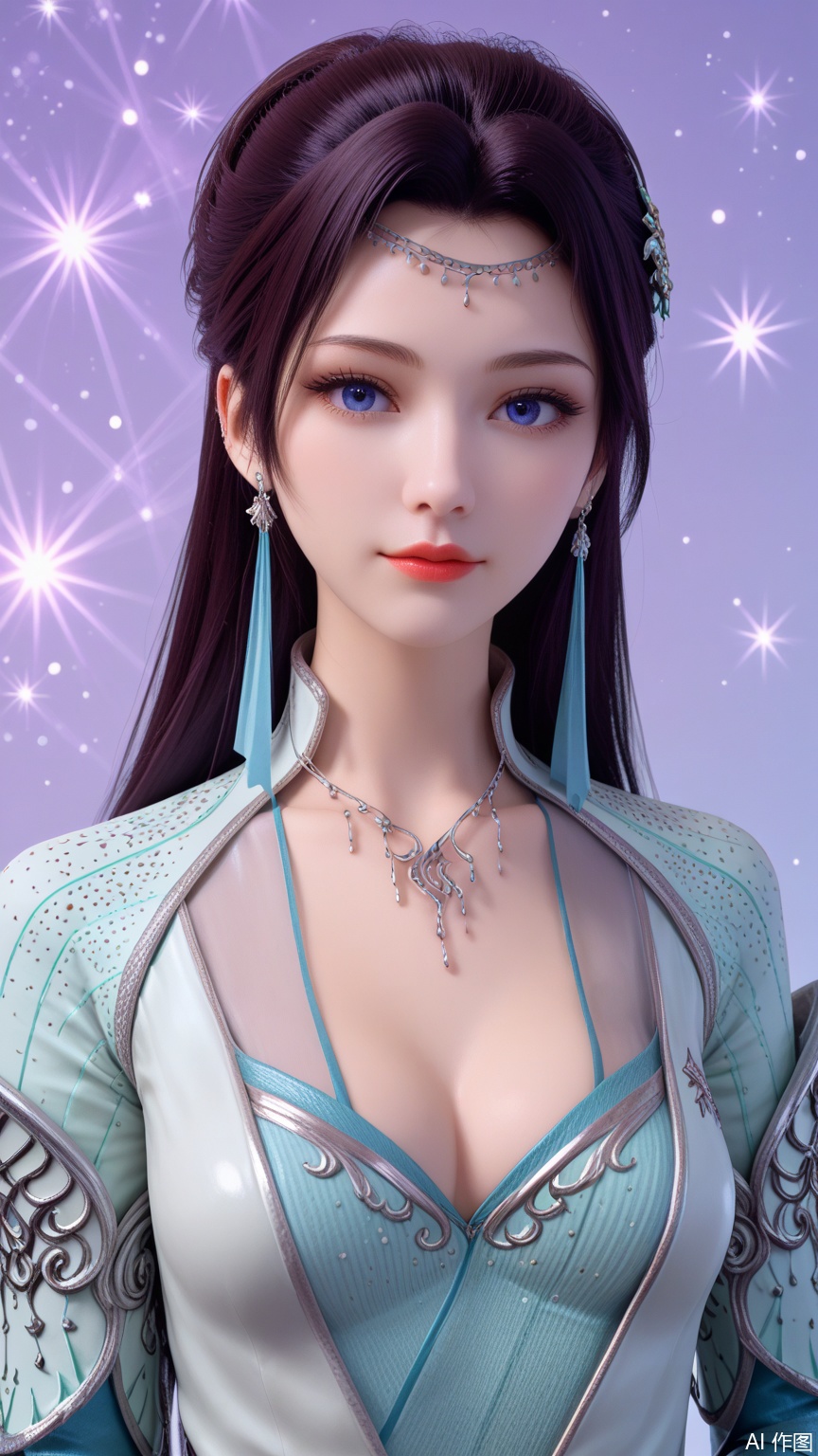 score_9_up,score_8_up,score_7_up, (high definition, Best quality, masterpiece, 4K, exquisite skin), (starlight and beam background:1.1), 1girl, big chest, looking at viewer, upper_body