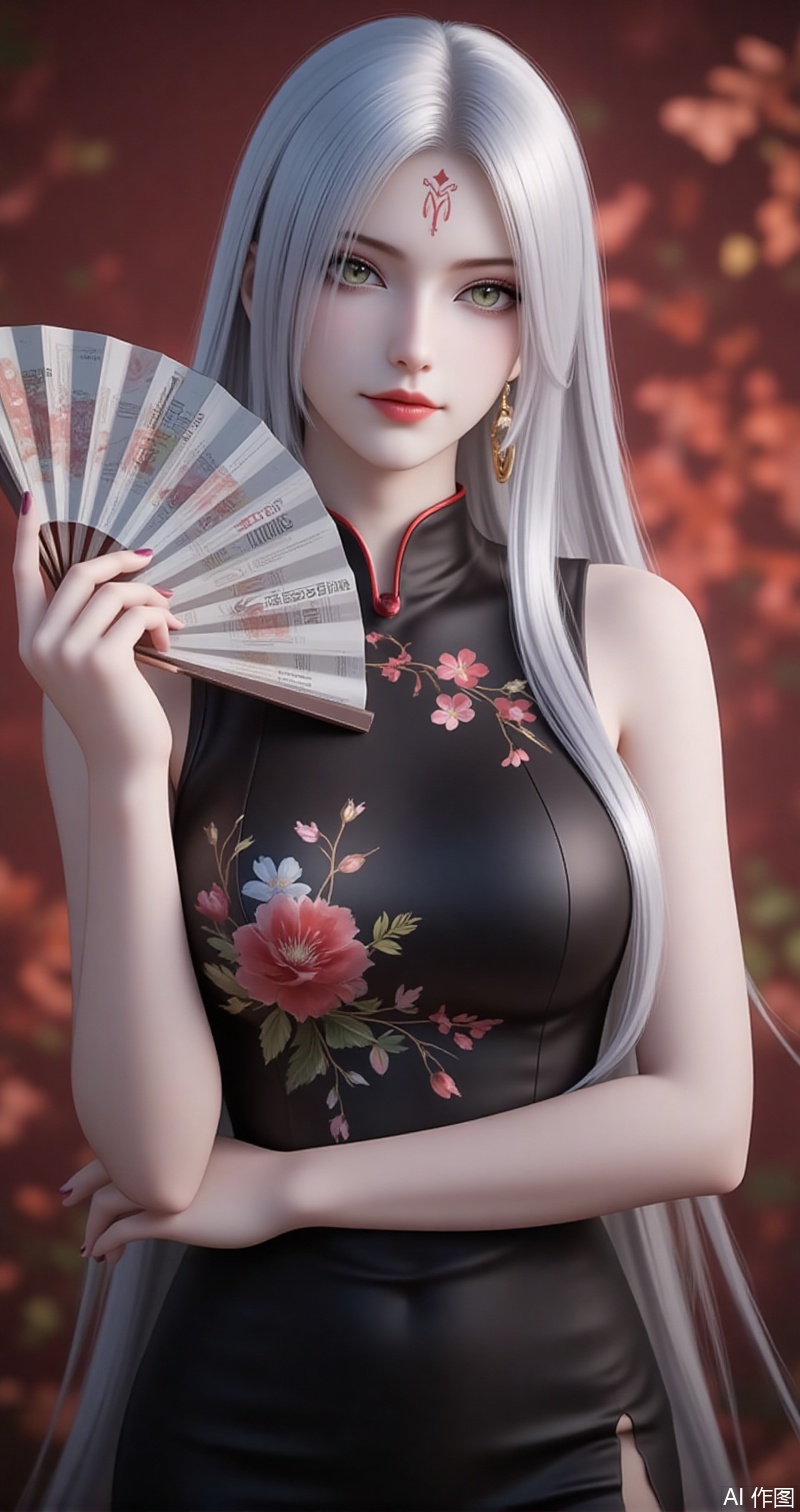 lvjing,baoshi,xiaobai,solo,long hair,white hair,1girl,facial mark,forehead mark,looking at viewer,red lips,lips,green eyes,closed mouth,makeup,parted bangs,parted lips,
1girl,dress,hand fan,holding,solo,earrings,jewelry,chinese clothes,china dress,black dress,holding fan,floral print,blurry,sleeveless,looking at viewer,sleeveless dress,red background,folding fan,standing,head tilt,2,cover,simple background,gradient background,close-up details,outstanding style,adding a touch of dimension to your images without compromising details,close_up, baozhi,paper,newspaper,the newspaper wall,newspaper background,