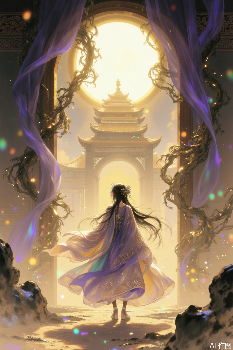  sfw,Conceptual art,
light,sun,
masterpiece, best quality, official art, extremely detailed CG unity 8k wallpaper, 
Cinematic Lighting,chromatic_aberration,lens_flare,depth of field,
1girl,pov,
Potala muggle