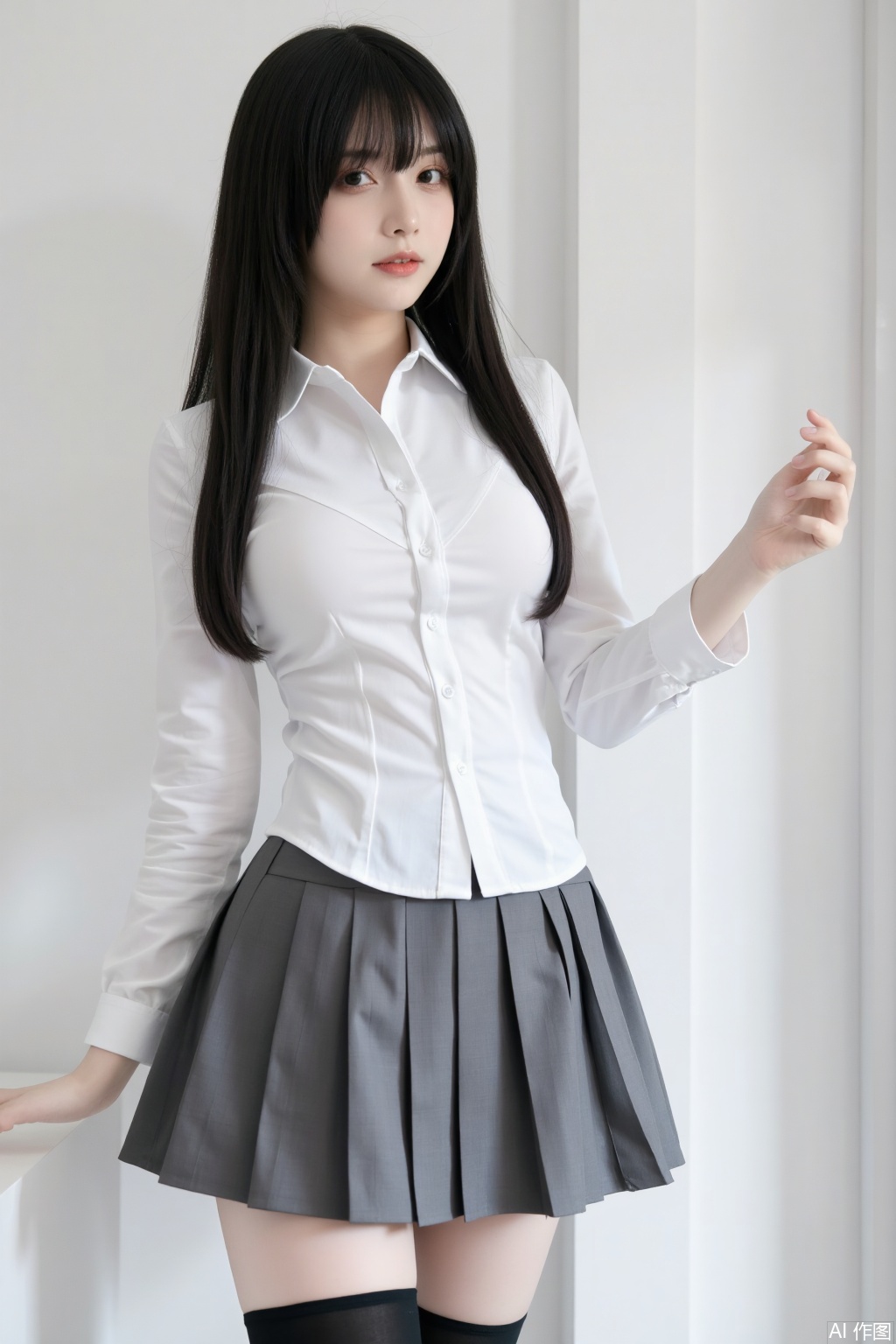 CJJKZ01

a young East Asian woman

solo

long hair

breasts

shirt

skirt

black hair

long sleeves

thighhighs

medium breasts

kneeling

school uniform

white shirt

cowboy shot

pleated skirt

collared shirt

black thighhighs

black skirt

zettai ryouiki

dress shirt

grey skirt



