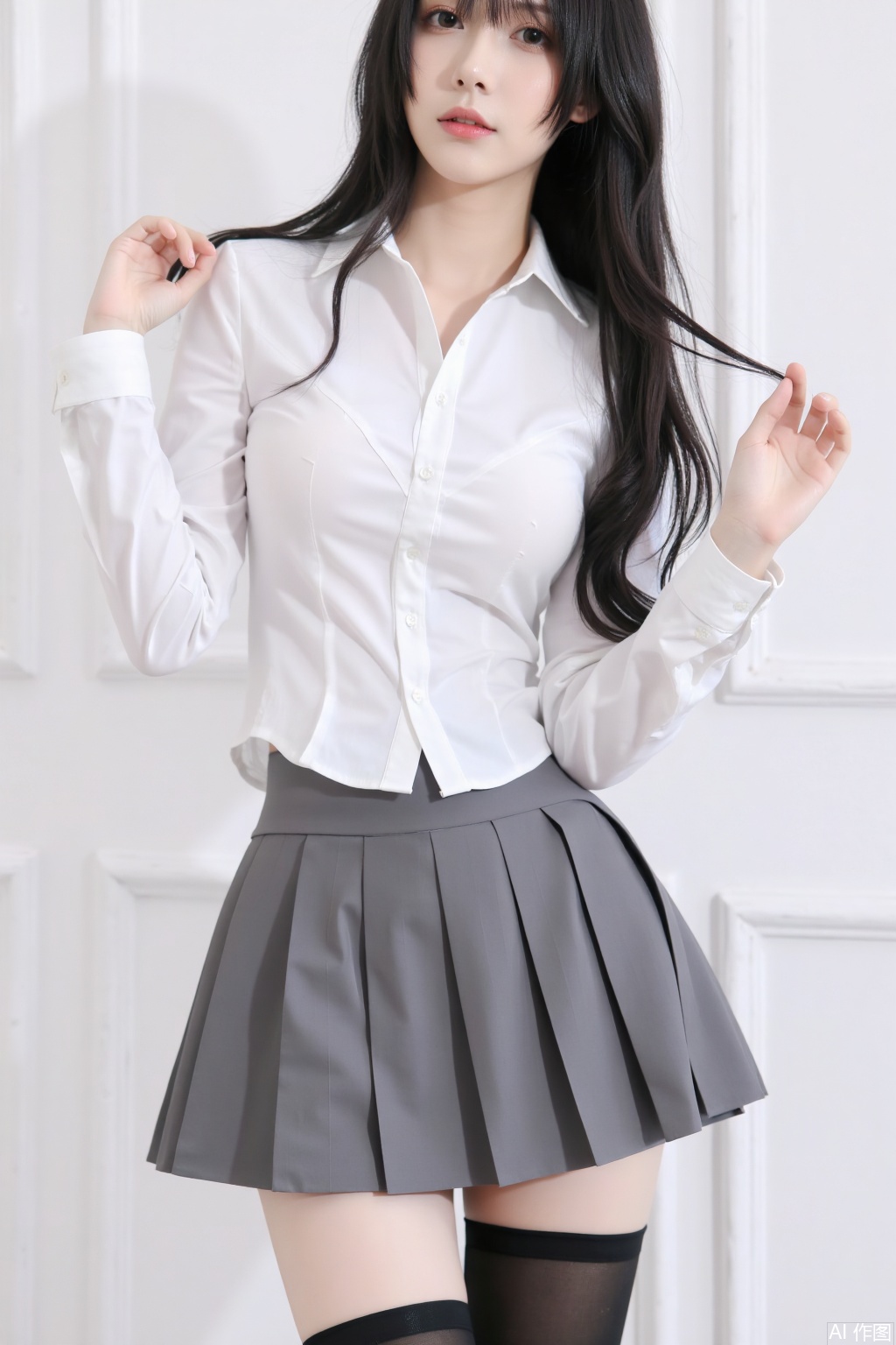 CJJKZ01

a young East Asian woman

solo

long hair

breasts

shirt

skirt

black hair

long sleeves

thighhighs

medium breasts

kneeling

school uniform

white shirt

cowboy shot

pleated skirt

collared shirt

black thighhighs

black skirt

zettai ryouiki

dress shirt

grey skirt



