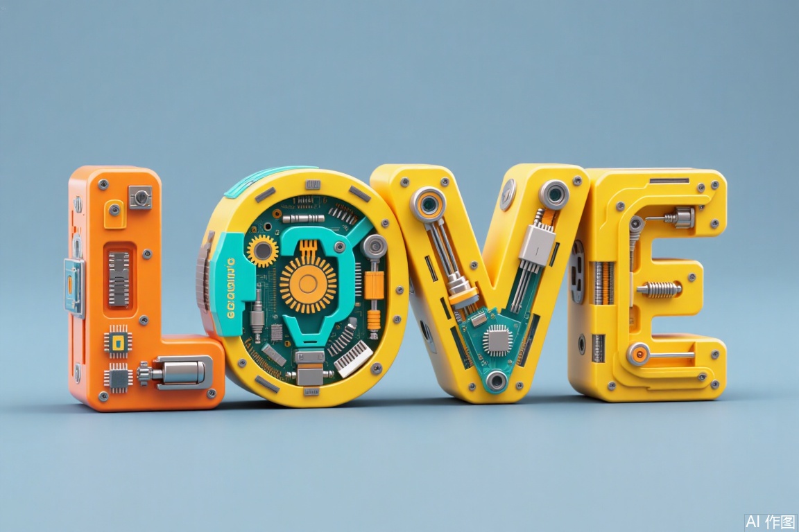 Letter "LOVE",Digital text art