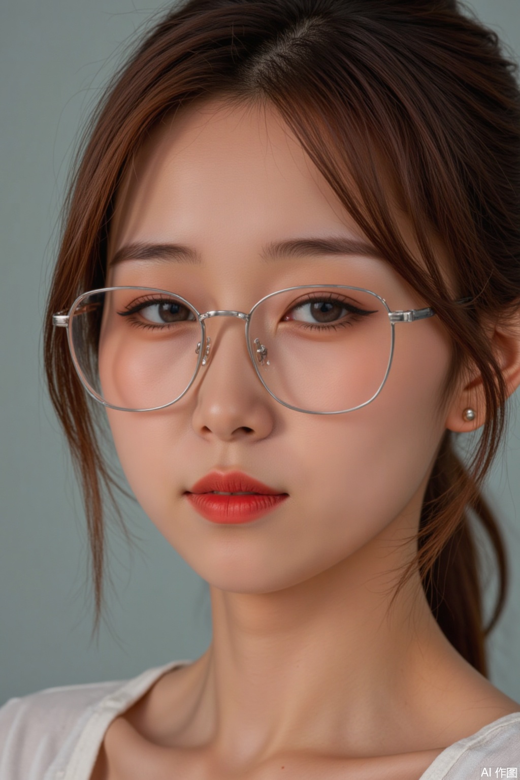 Portrait of a girl with glasses
