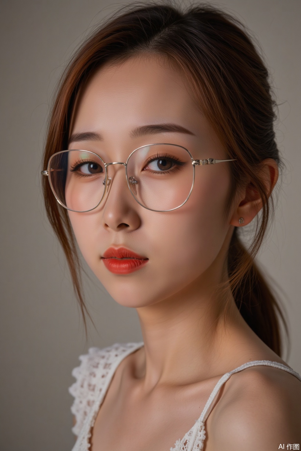 Portrait of a girl with glasses