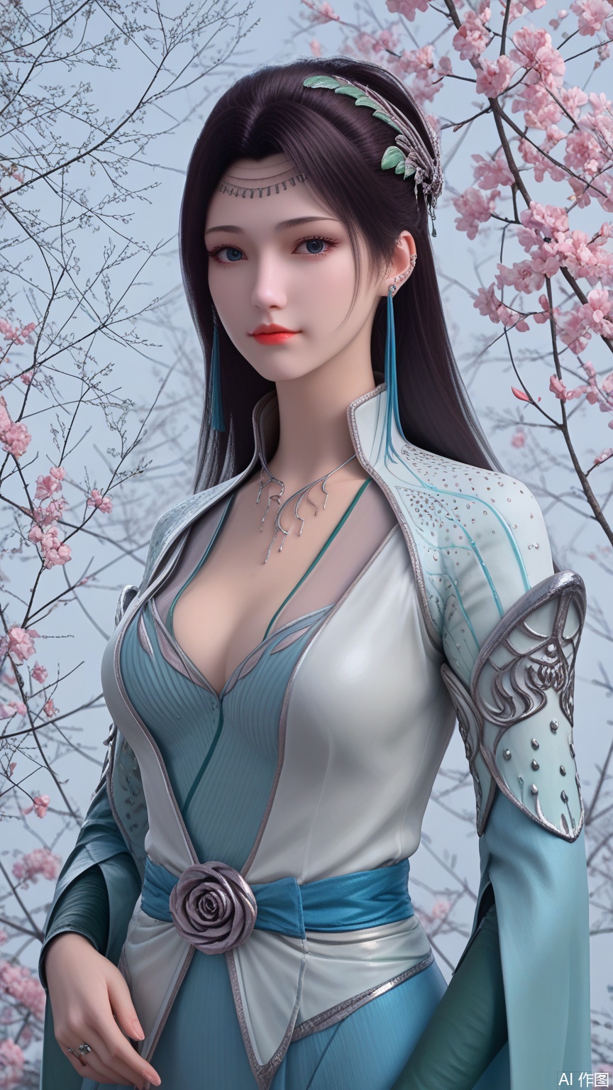 score_9_up,score_8_up,score_7_up, (high definition, Best quality, masterpiece, 4K, exquisite skin), (petal and beam background:1.1), 1girl, big chest, looking at viewer, from outside, cowboy, cowboy_shot, 