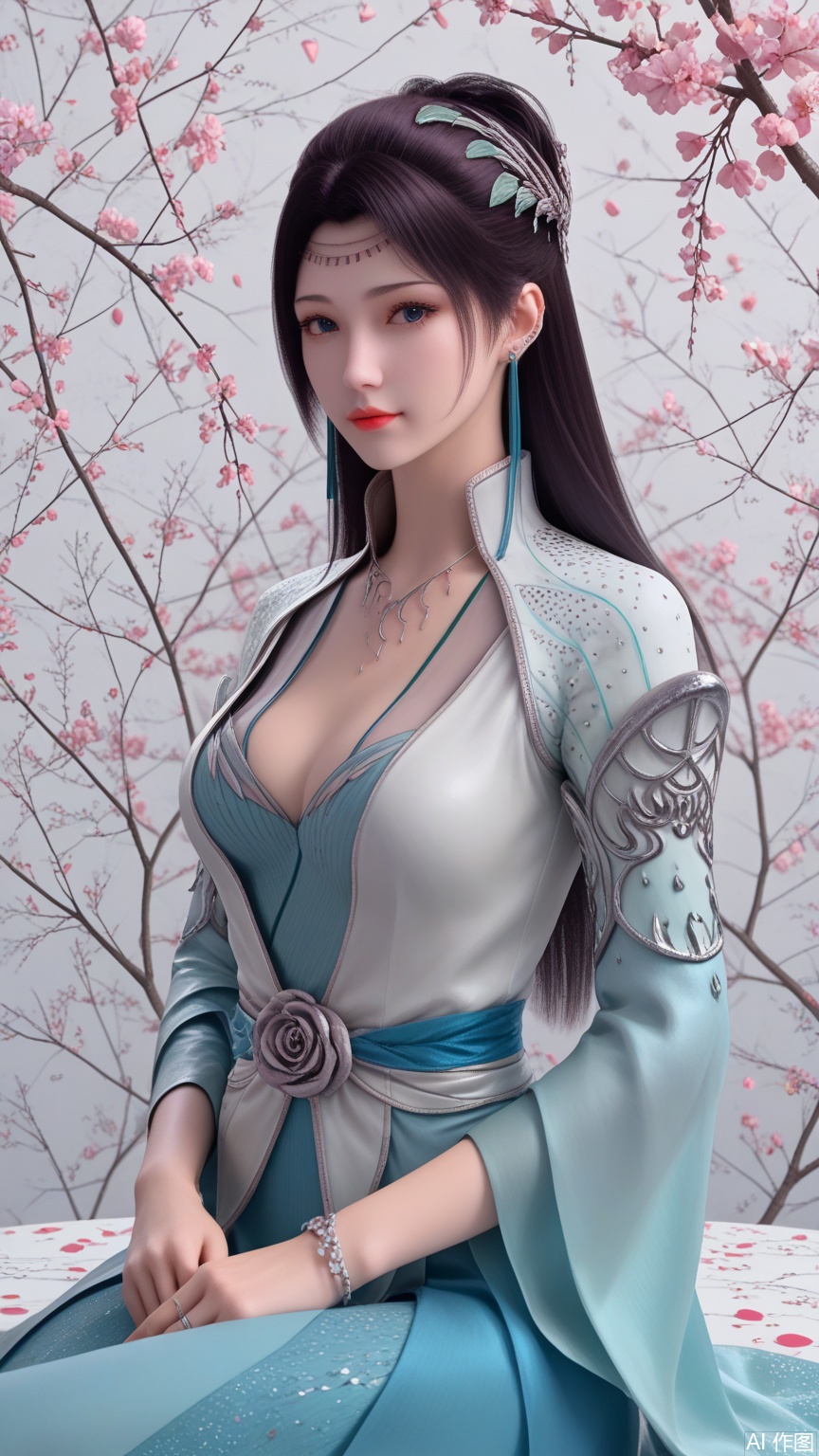 score_9_up,score_8_up,score_7_up, (high definition, Best quality, masterpiece, 4K, exquisite skin), (petal and beam background:1.1), 1girl, big chest, looking at viewer, sitting