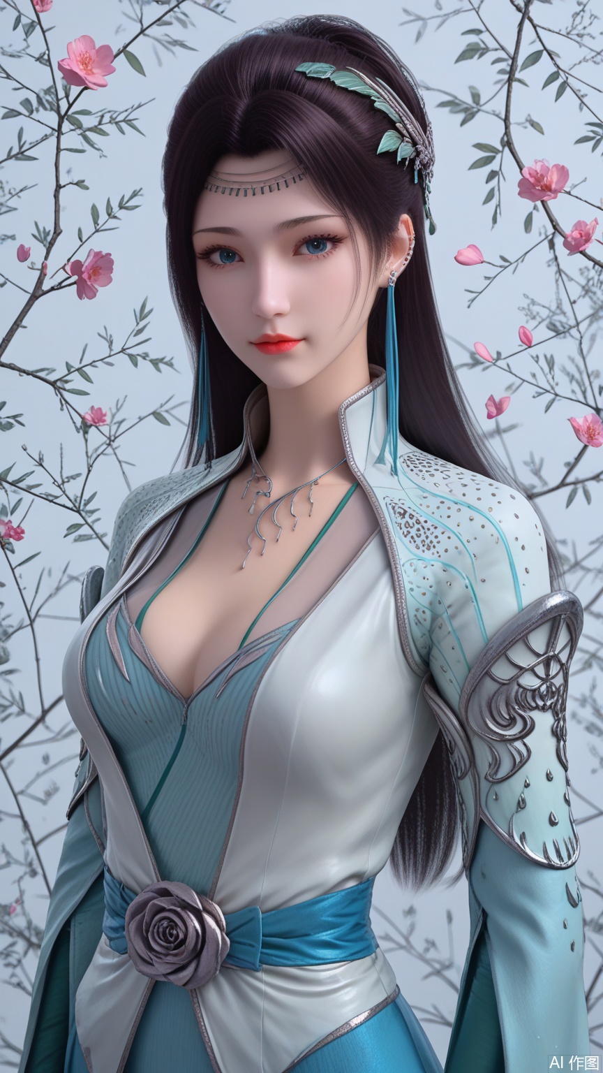 score_9_up,score_8_up,score_7_up, (high definition, Best quality, masterpiece, 4K, exquisite skin), (petal and beam background:1.1), 1girl, big chest, looking at viewer, cowboy_shot