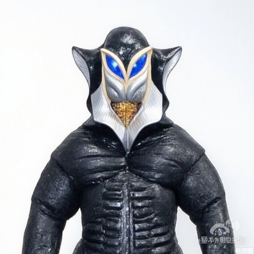 masterpiece, best quality,solo,(white background:1.2),simple background,
looking at viewer,breastplate,shoulder armor,gauntlets,cover,mask,helmet,full armor,weapon,spikes,armor,gloves,horns,mfls,helmet,mask,shoulder armor,armor,black border,tokusatsu,no humans,science fiction,silver head,hard mask,no smile,no eyes,no nose,blue rubber bodysuit with white line