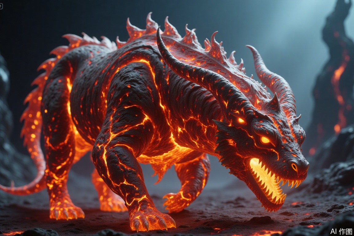 Lava constitutes art.Mythical beasts