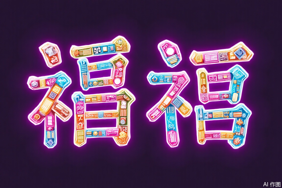 福,Digital text art
