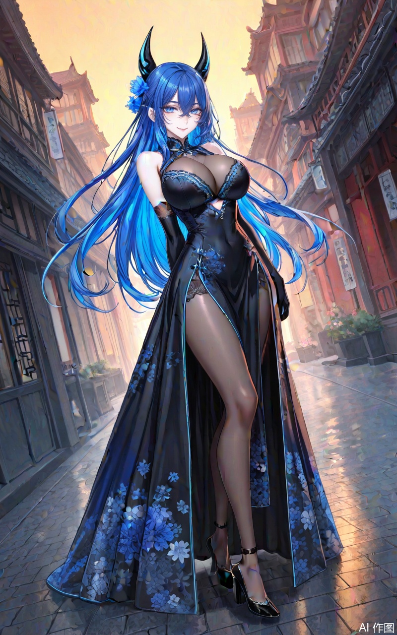 xuenv1girl,breasts,blue hair,long hair,solo,horns,cleavage,looking at viewer,blue eyes,very long hair,smile,large breasts,
1girl,breasts,solo,dress,gloves,large breasts,black dress,elbow gloves,full body,chinese clothes,black footwear,flower,bare shoulders,china dress,looking at viewer,official alternate costume,hair flower,high heels,standing,hair ornament,pelvic curtain,bodystocking,black gloves,cleavage,see-through,mole,lace-trimmed gloves,
close-up details,outstanding style,adding a touch of dimension to your images without compromising details,whirls of vapor,iridescent textures,(Anime:1.1),ethereal ambiance,delicate details,magical high-concept,32K UHD,sharp focus,best-quality,masterpiece,golden hour,unconventional supreme masterpiece,masterful details,temperate atmosphere,with a high-end texture,in the style of fashion photography,photography,cover,dynamic angle,dynamic posture,(artist:quasarcake:0.8),extreme aesthetic,(wlop:0.6),(honjou raita, lack, rella:0.5, wanke),masterpiece,best quality,good quality,very aesthetic,absurdres,visual impact,a shot with tension,ultra-high resolution,32K UHD,sharp focus,best-quality,masterpiece,emotionalization,unconventional supreme masterpiece,masterful details,temperate atmosphere,with a high-end texture,in the style of fashion photography,(visual impact:1.2),giving the poster a dynamic and visually striking appearance,impactful picture,official art,colorful,splash of color,movie perspective,masterpiece,best quality,amazing quality,very aesthetic,absurdres,best quality,newest,