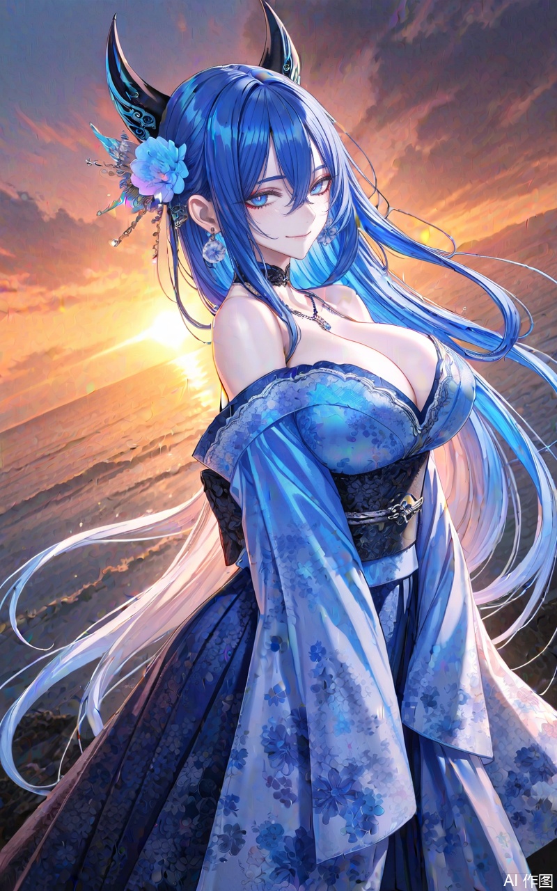 xuenv1girl,breasts,blue hair,long hair,solo,horns,cleavage,looking at viewer,blue eyes,very long hair,smile,large breasts,
1girl,breasts,solo,japanese clothes,hair ornament,kimono,flower,hair flower,sash,blue kimono,large breasts,choker,looking at viewer,cleavage,bare shoulders,obi,off shoulder,earrings,smile,jewelry,floral print,closed mouth,makeup,from side,long sleeves,
close-up details,outstanding style,adding a touch of dimension to your images without compromising details,whirls of vapor,iridescent textures,(Anime:1.1),ethereal ambiance,delicate details,magical high-concept,32K UHD,sharp focus,best-quality,masterpiece,golden hour,unconventional supreme masterpiece,masterful details,temperate atmosphere,with a high-end texture,in the style of fashion photography,photography,cover,dynamic angle,dynamic posture,(artist:quasarcake:0.8),extreme aesthetic,(wlop:0.6),(honjou raita, lack, rella:0.5, wanke),masterpiece,best quality,good quality,very aesthetic,absurdres,visual impact,a shot with tension,ultra-high resolution,32K UHD,sharp focus,best-quality,masterpiece,emotionalization,unconventional supreme masterpiece,masterful details,temperate atmosphere,with a high-end texture,in the style of fashion photography,(visual impact:1.2),giving the poster a dynamic and visually striking appearance,impactful picture,official art,colorful,splash of color,movie perspective,masterpiece,best quality,amazing quality,very aesthetic,absurdres,best quality,newest,