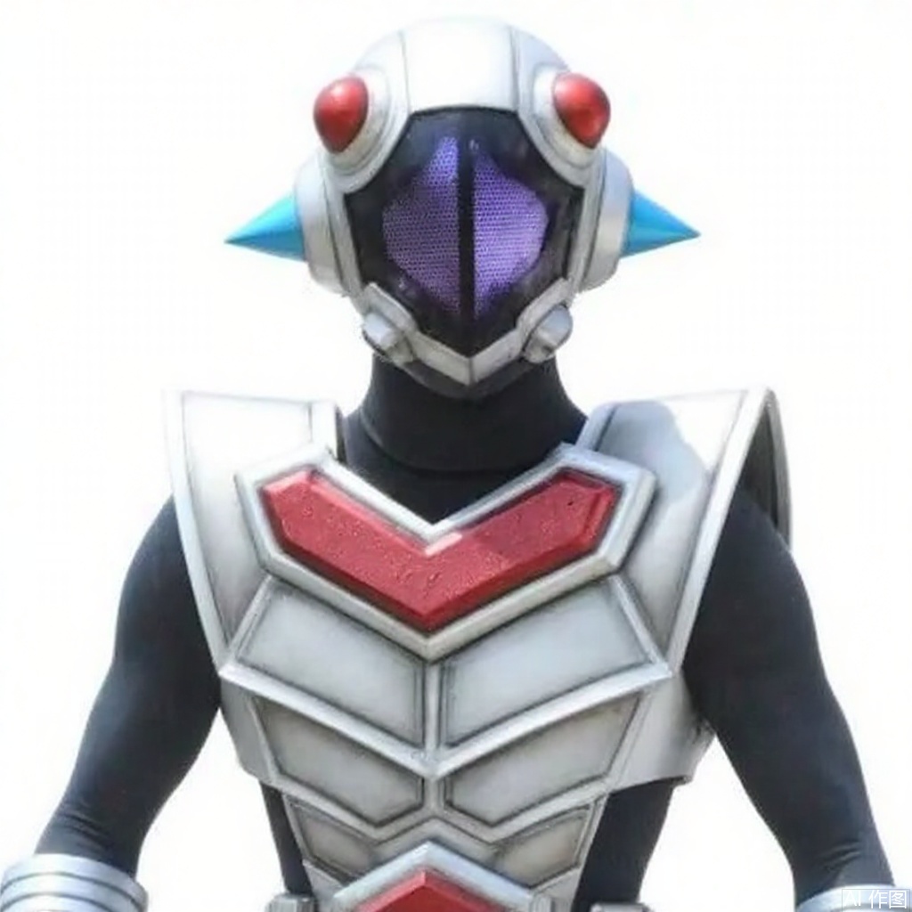 masterpiece, best quality,solo,((white background:1.2)),simple background,
looking at viewer,full armor,white footwear,helmet,mask,cover,gauntlets,shoulder armor,armor,breastplate,robot,mecha,white gloves,tokusatsu,no humans,science fiction,hard mask,no smile,no eyes,no nose,rubber bodysuit with line,alien