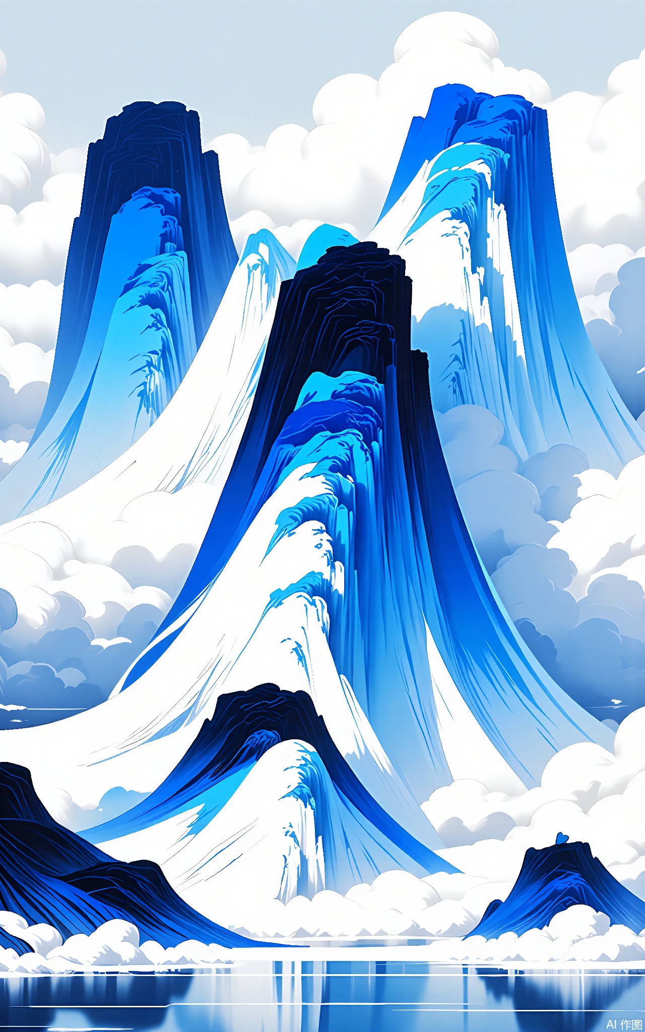 SSH, A surreal, abstract digital illustration of a high - altitude mountain peak covered in snow. The peak has a bright white color, and the sky around it is a deep blue. The peak is surrounded by thin, white clouds that seem to wrap around it and set against a pale blue - white sky. The mountain is steep and rugged, with some ice formations on the slopes. The style is reminiscent of a dreamlike, almost ethereal, traditional Chinese mountain - landscape painting with a minimalist and modern aesthetic. The overall composition is balanced, with the mountain peak taking up most of the frame, and the clouds and sky adding a sense of scale and depth.









