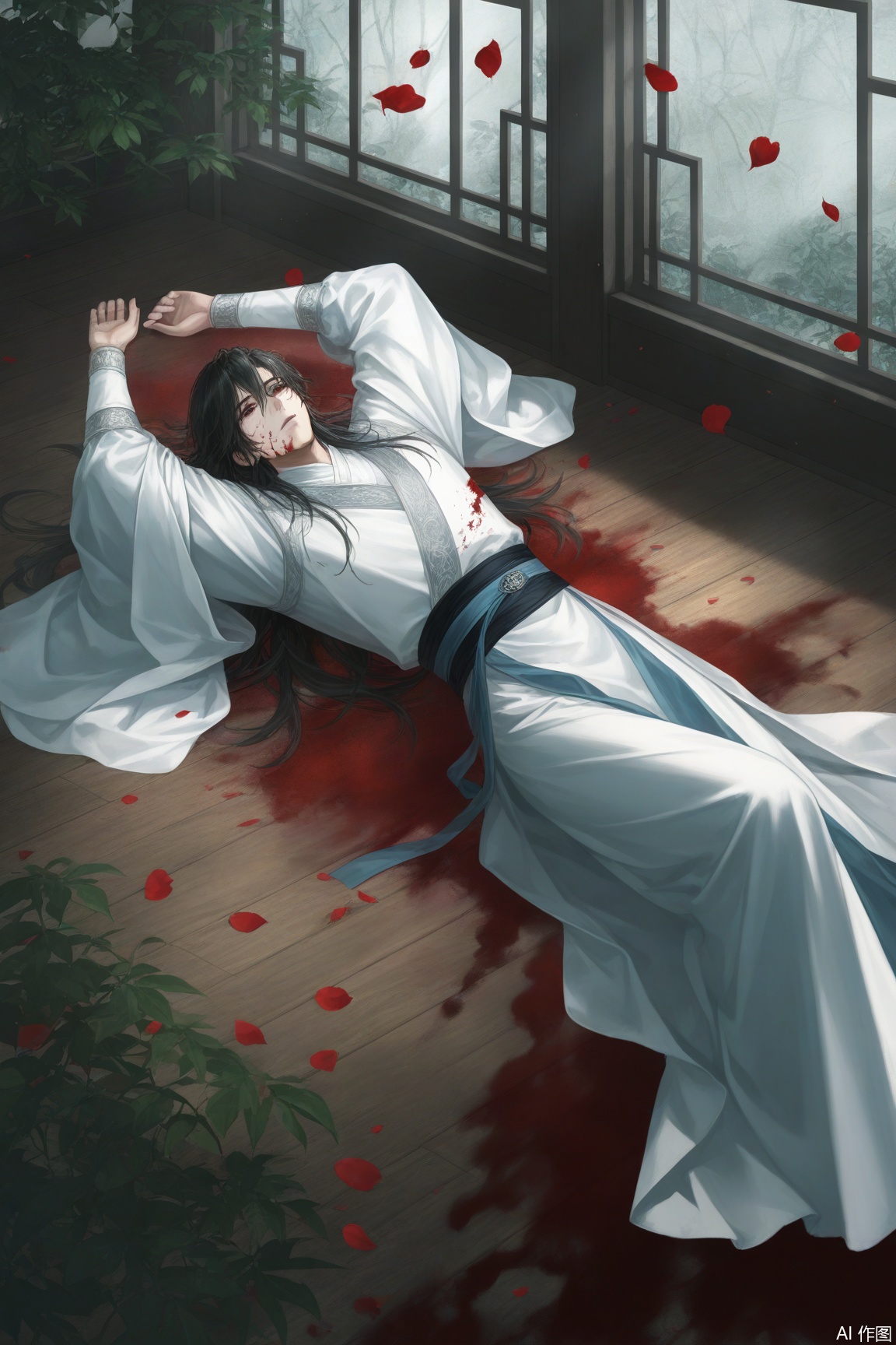 1 boy,  solo,  long hair by 醉梦星河 on Tensor.Art