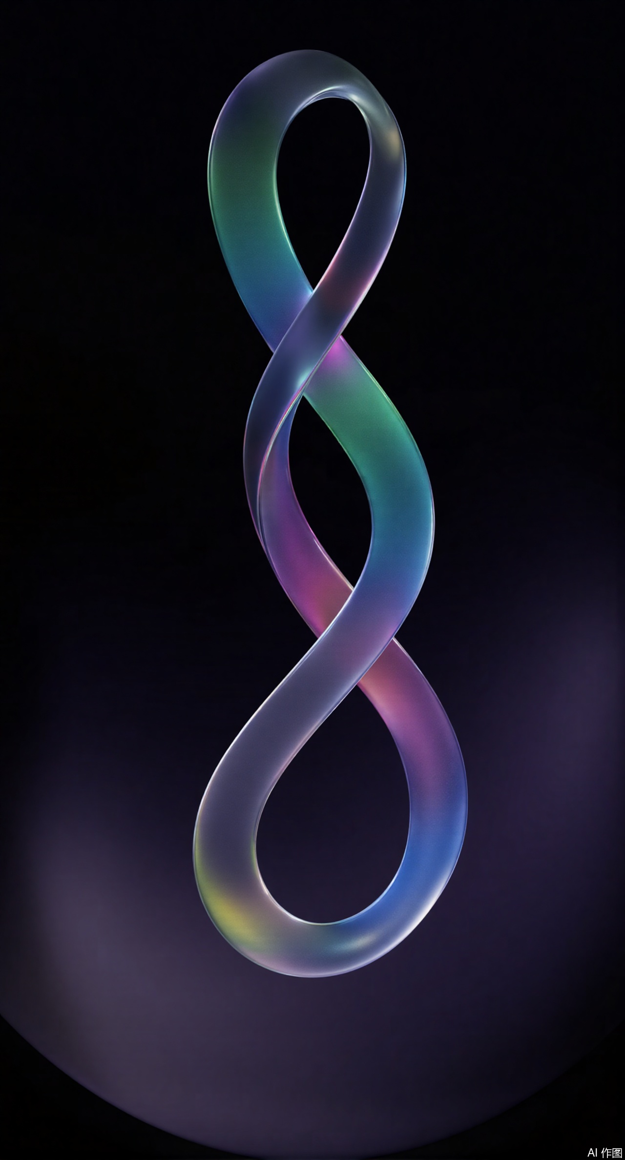(masterpiece:1.2),best quality,A 3D infinity symbol with translucent, rainbow-tinted bands, orbiting a faint white core. The background features a gradient from soft black to deep navy.Water lily flowers,Xdongjixiaofu,Xlanbaixiaofu,XkjwjlzyY,XLiquidGlass,XiPhone17Pro,Xshuilian