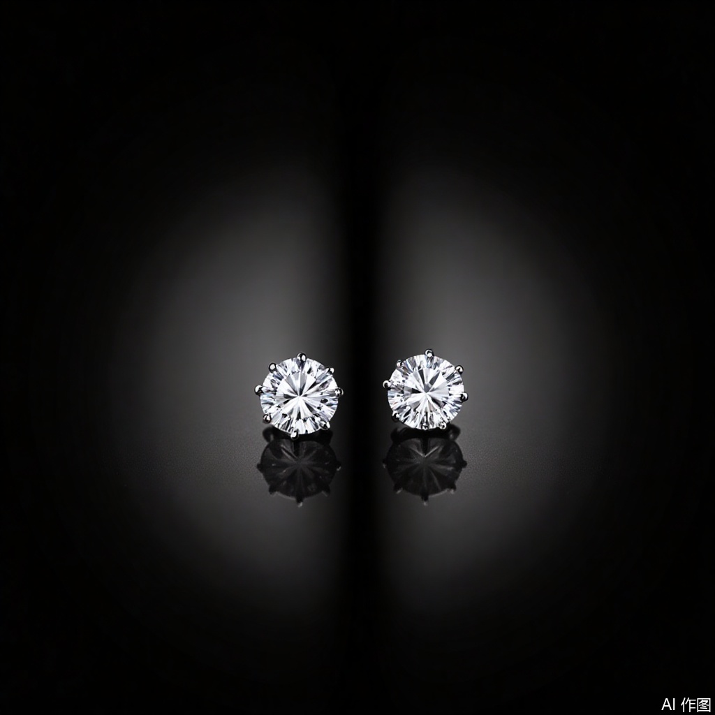 black background, simple background, monochrome,  crystal,15,
cover,gradient background,close-up details,outstanding style,adding a touch of dimension to your images without compromising details,close-up,lvjing,earrings,baoshi