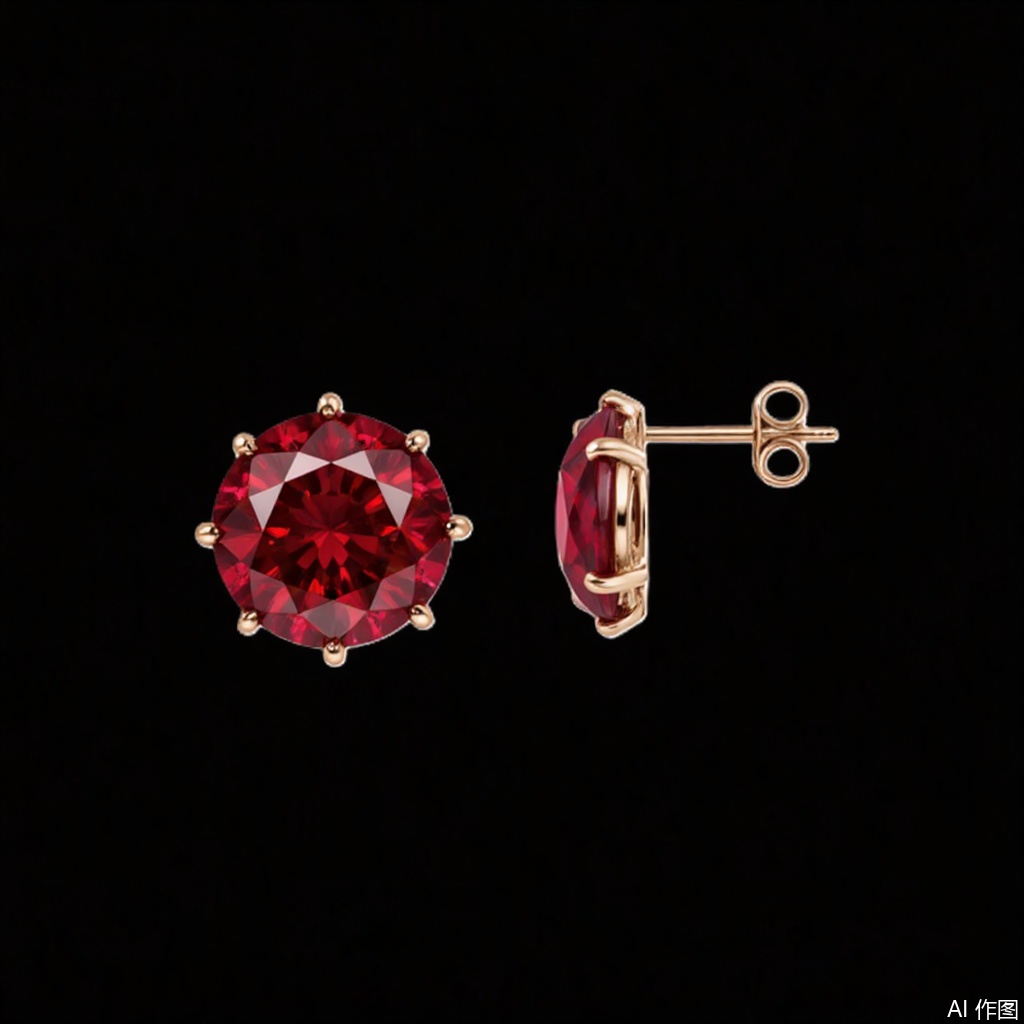 black background, still life, simple background, gem, red gemstone, star \(symbol\),20,
cover,gradient background,close-up details,outstanding style,adding a touch of dimension to your images without compromising details,close-up,lvjing,earrings,baoshi