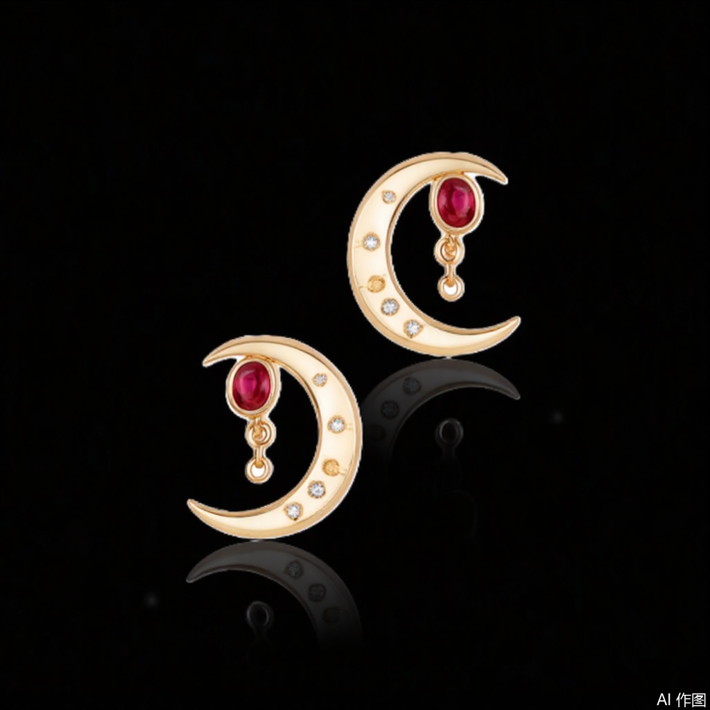 black background, still life, simple background, weighing scale, crescent, gem,28,
cover,gradient background,close-up details,outstanding style,adding a touch of dimension to your images without compromising details,close-up,lvjing,earrings,baoshi