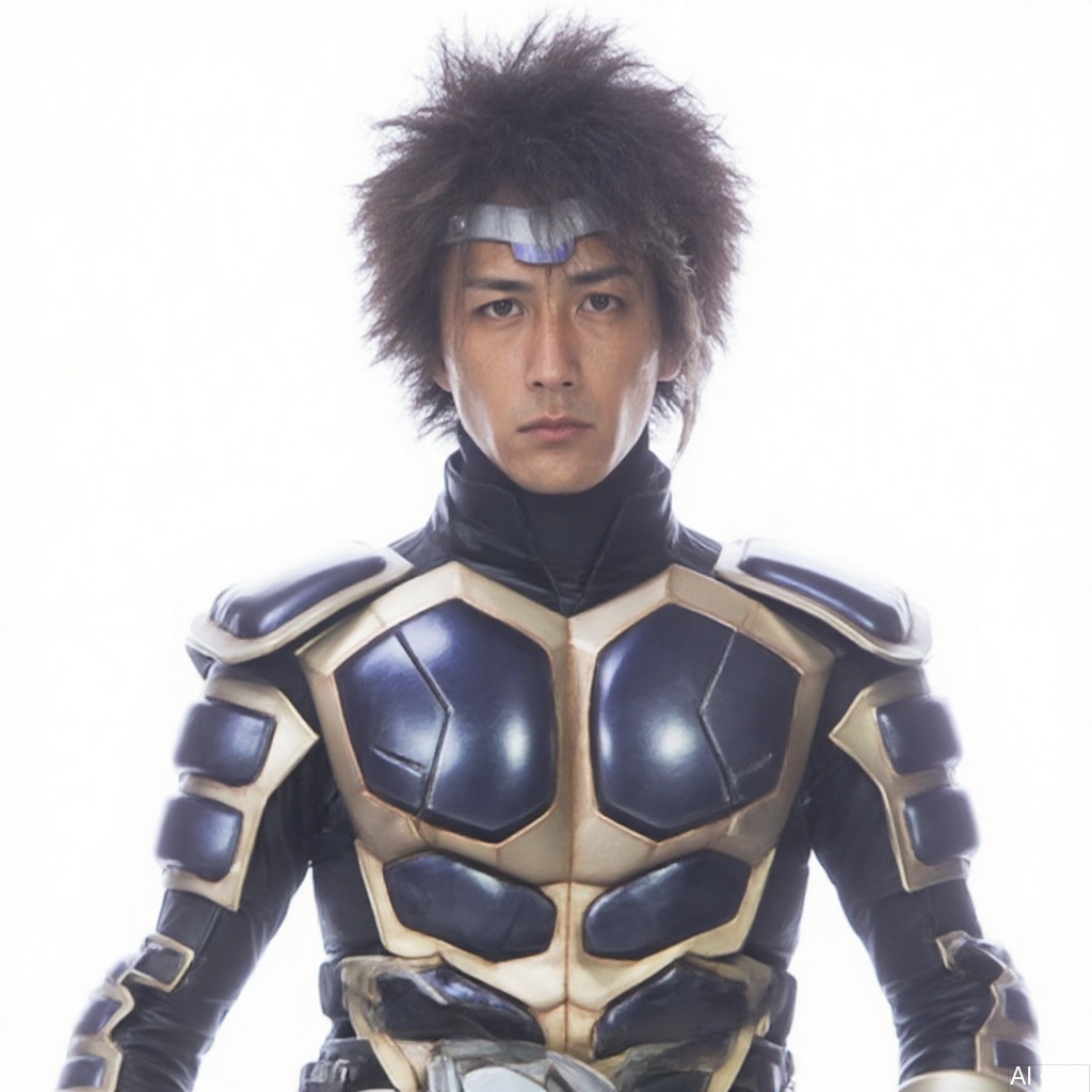 masterpiece, best quality,solo,((white background:1.2)),simple background,
looking at viewer,1boy,male focus,black hair,realistic,headband,full armor,white footwear,gauntlets,shoulder armor,armor,breastplate,robot,mecha,white gloves,tokusatsu,science fiction
