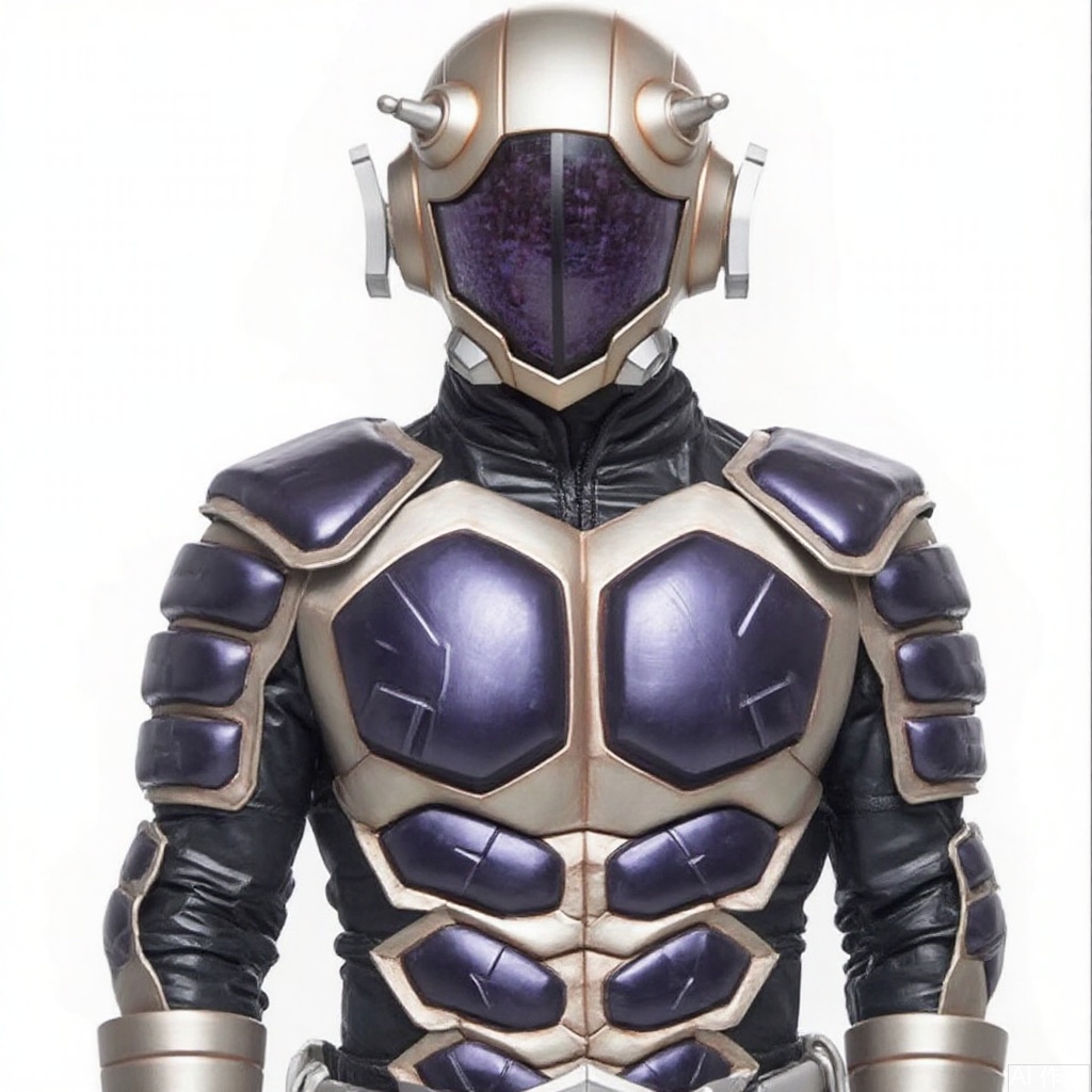masterpiece, best quality,solo,((white background:1.2)),simple background,
looking at viewer,full armor,white footwear,helmet,mask,cover,gauntlets,shoulder armor,armor,breastplate,robot,mecha,white gloves,tokusatsu,no humans,science fiction,hard mask,no smile,no eyes,no nose,rubber bodysuit with line,alien