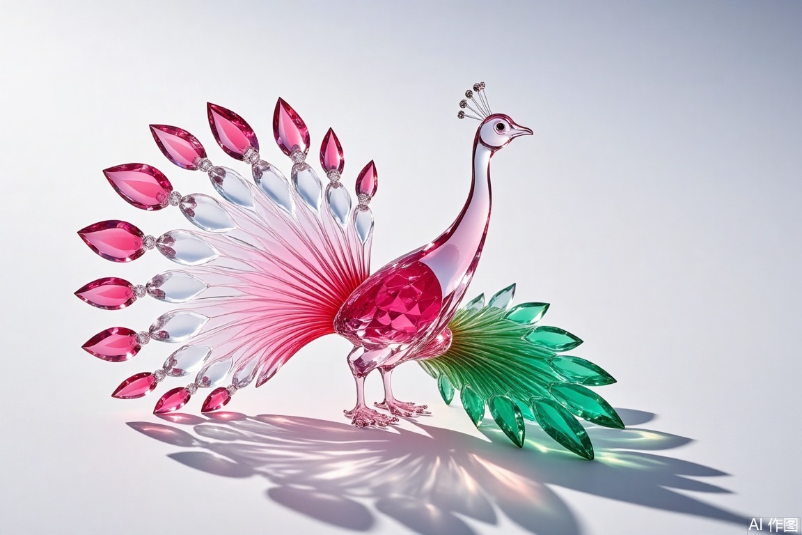 Colorful crystal art, peacock