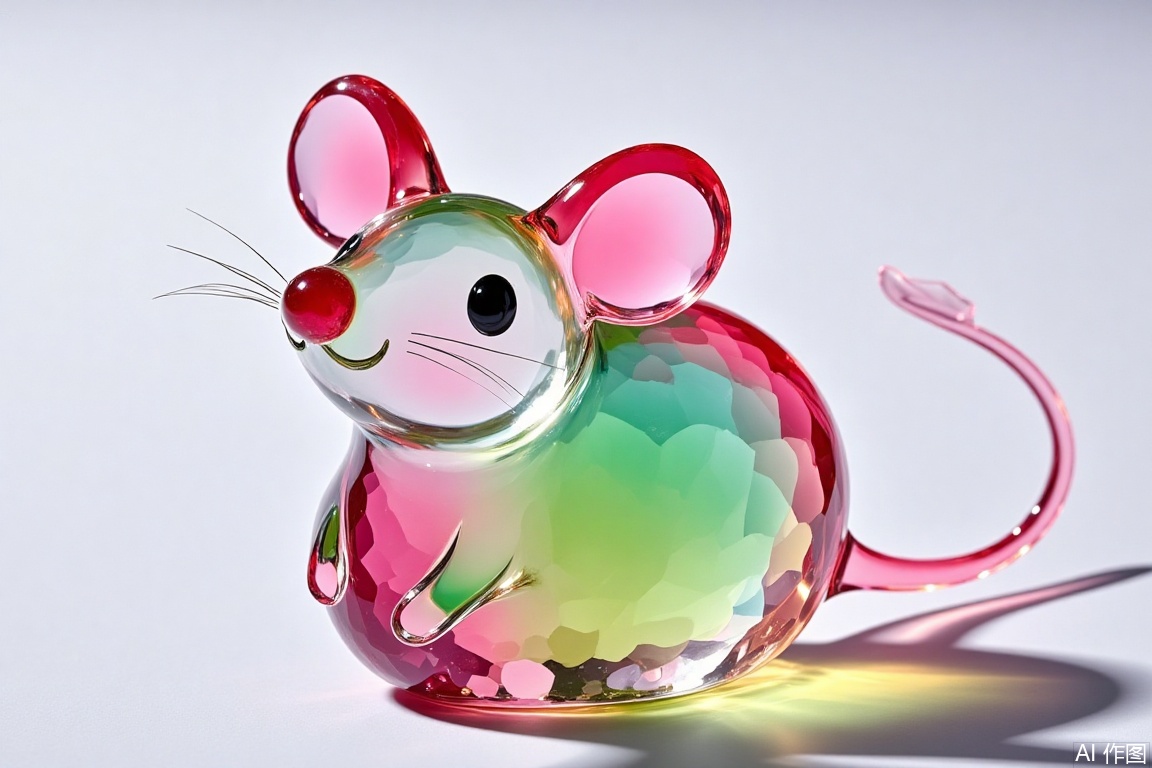 Colorful crystal art, a cute mouse
