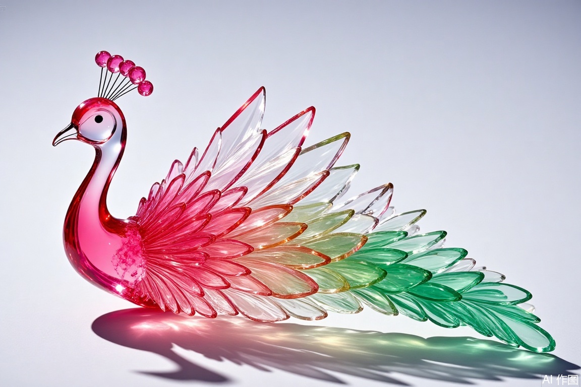 Colorful crystal art, peacock