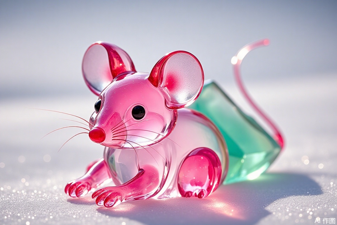 Colorful crystal art, a cute mouse