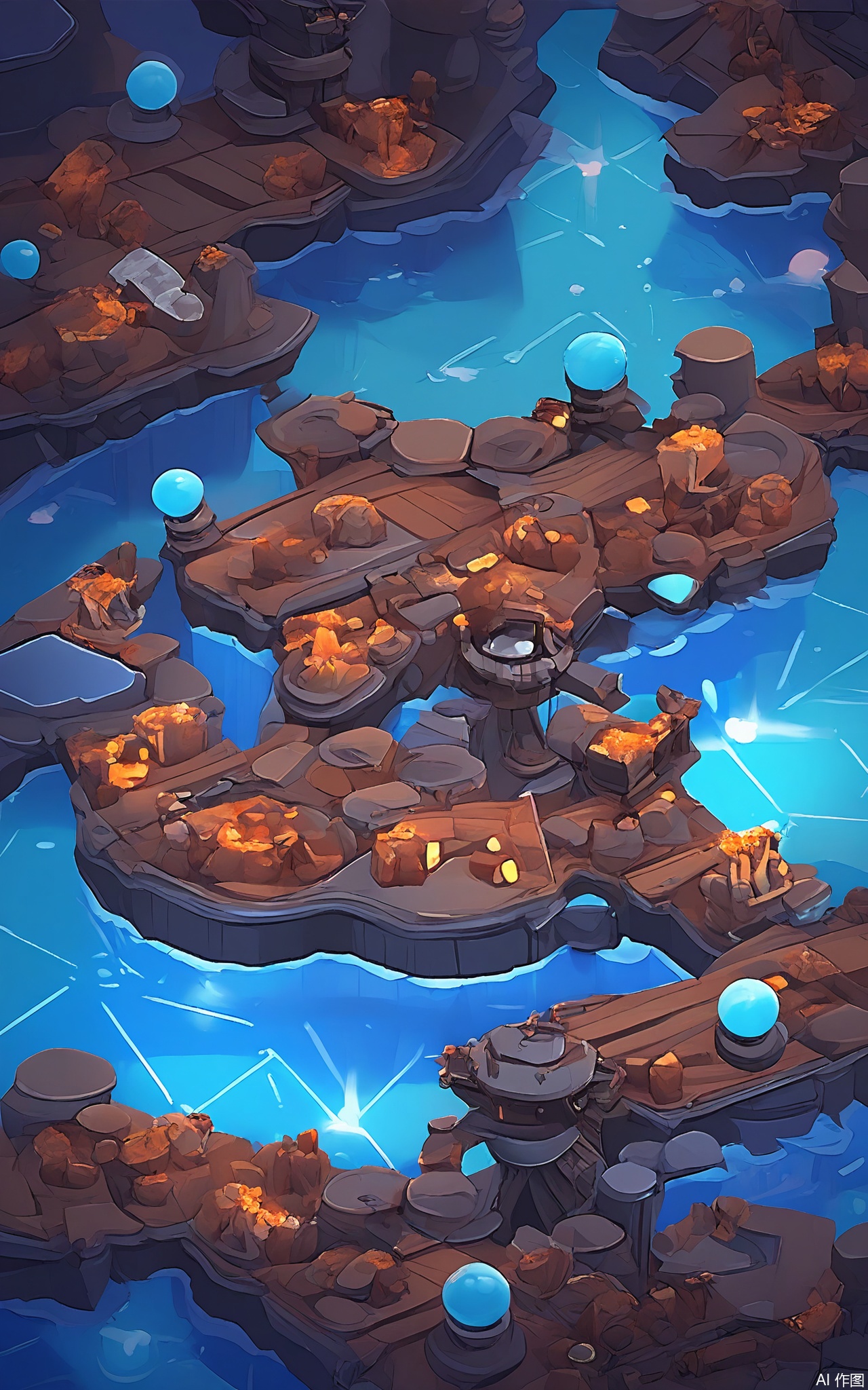 SBYX, An overhead view of a lively, cartoonish, fantasy space colony. Dome-shaped buildings made of metal and glass float in the void of space, connected by transparent tubes. Spaceships dock at the colony's ports, and aliens of all shapes and sizes go about their daily lives. The stars twinkle in the blackness, and the colony is bathed in a soft, blue light.
