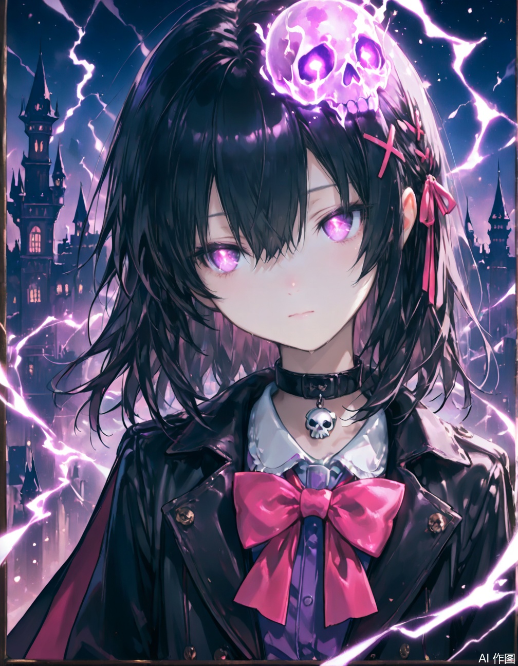 灯之幻星河purple_eyes,😶((castle,cute face,seriously,kawaii,cute face,solo,looking to the side , expressionless eyes, cute_face,kawaii,delicate face,kawaii,cute face,cape, gothic, jacket, black jacket,delicate face,x _hair_ornament,Bow tie, collar,dark night))kawaii,boy,skull,(Delicate face,black jacket,medium hair)(castle),(skull,delicate face,tsurime, purple jacket,longeyelashes, beautiful detailed eyes,castle,gothic,Collar, bow)growing eyes, cute face, night, kawaii, hair strand,(hair between eyes, x hair ornament,purple magic circle)boy,(face close-up,black jacket), (best illustration),(black jacket),kawaii),(Dark scenes), (black jacket,castle), (Purple magic circle), (dark), (beautiful detailed eyes), ((collar,bow,purple and glowing eyes)), boy, Black hair, bangs, juvenile feeling, dark, purple eyes,(castle,delicate face), (magic circle), kawaii,(oil painting \(medium\):1.5),Nebula, expressionless, medium hair, black hair,opening jacket,castle,purple jacket,delicate face)),kawaii,expressionless, castle, hairpin, (chains), (jacket)collar,castle,The highest picture quality,((purple colorful particles and light effects, colorful purple magic)),(x_hair_ornament),(castle,face close-up,delicate face)(extremely detailed CG unity 8k wallpaper),(best illustration,Purple magic light, purple magic particles,Purple lightning),((castle,best shadow,castle)),(hair between eyes, x hair ornament, hair ribbon,castle,kawaii)(castle),black jacket,(extremely detailed CG unity 8k wallpaper),((Exquisite purple colorful magic light effect, cool purple light and particles, exquisite purple lightning)),zjkx