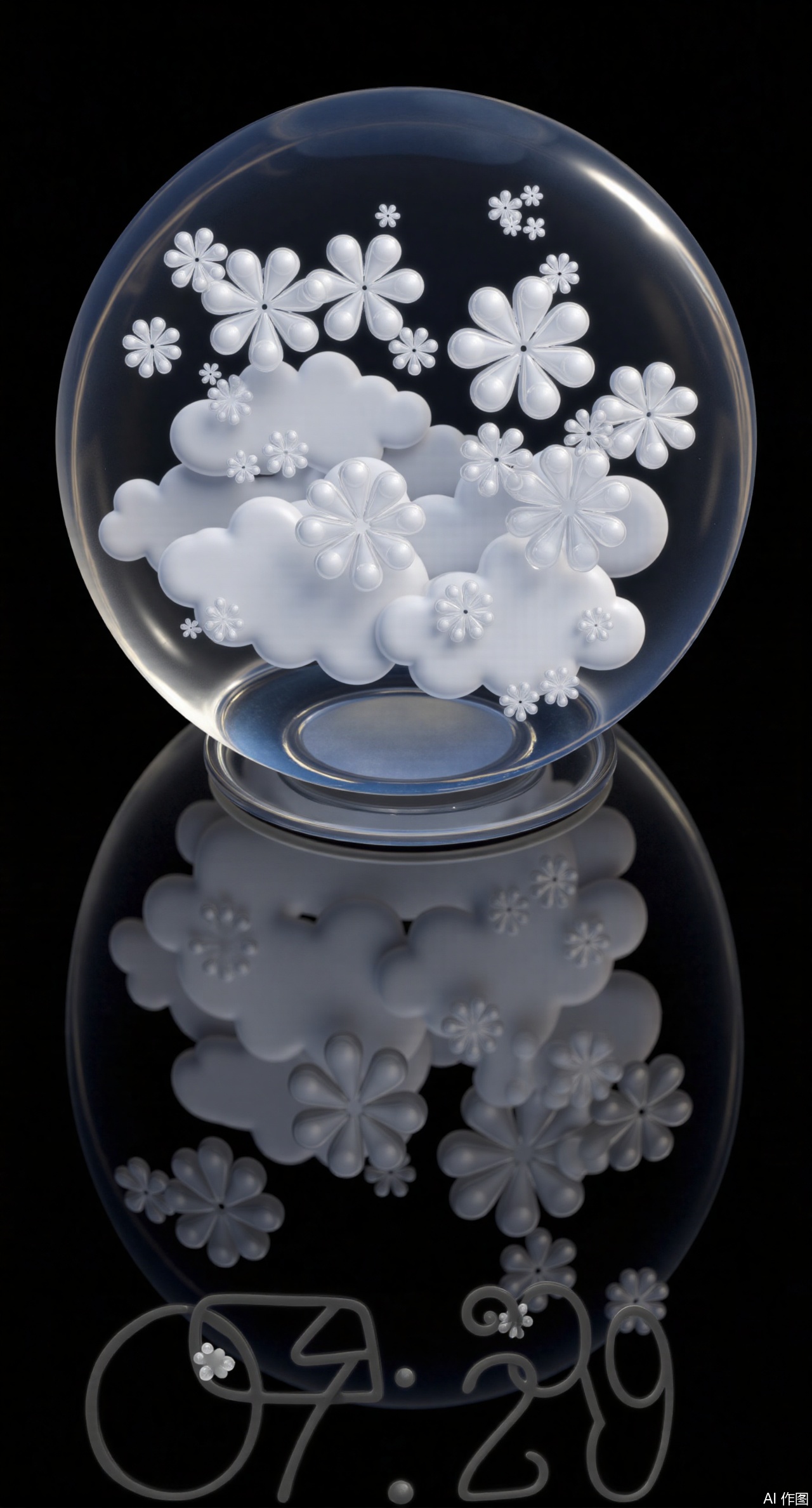 (masterpiece, best quality:1.2),The weather app interface drawn in the iOS 26 liquid glass style, in the transparent glass sphere, the falling snowflakes seem to be sealed in amber. The clouds present a translucent texture like marshmallows, and the temperature numbers at the bottom are composed of flowing liquid metal, shimmering under the contrast of the glass material..Xqianqianmeinu,Xmoxionghanfu,Xleisiqipao,Xxeushengxiaofu,Xxiajixiaofu,Xzileisiqipao,XluxueqiXY2,Xyaoyuexianzi,XteYK,Xdongjixiaofu2,Xclaudmonetstyle,XLiquidGlassMaterial,Xclaudmonet