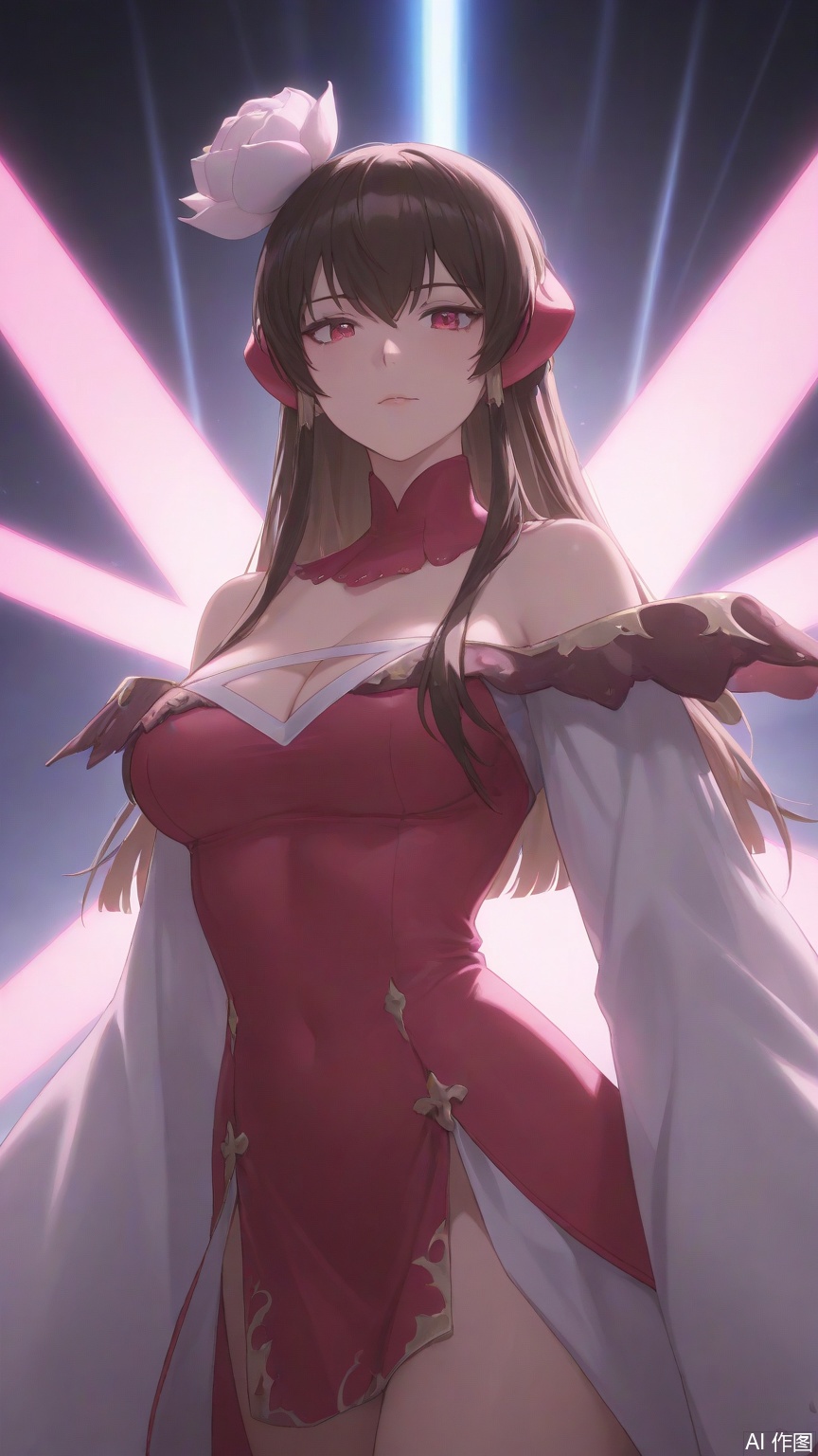 general, sfw, (Best quality, masterpiece, exquisite skin), (beam background:1.1), woman, solo, looking at viewer, cowboy_shot