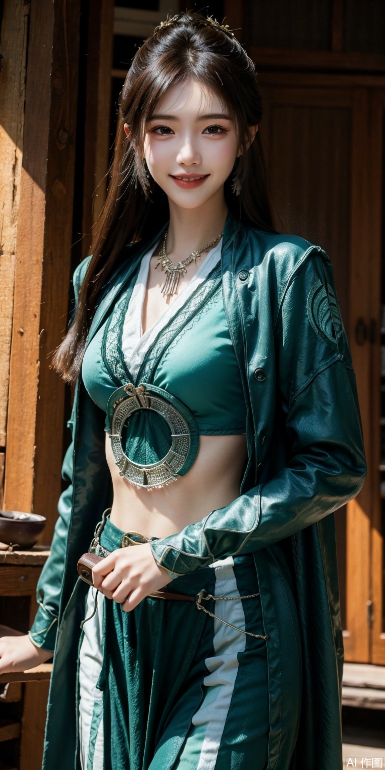 best quality, masterpiece, realistic,cowboy_shot,(Good structure), DSLR Quality,Depth of field,kind smile,looking_at_viewer,Dynamic pose,mupeiling
