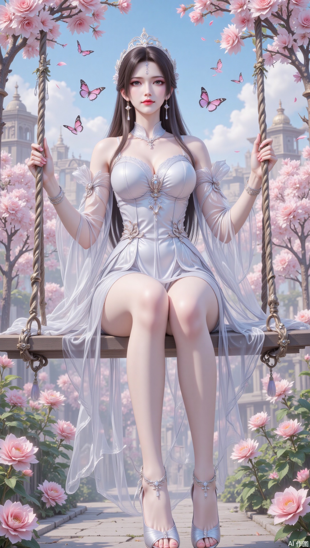 lvjing,  1girl,  butterfly on Tensor.Art