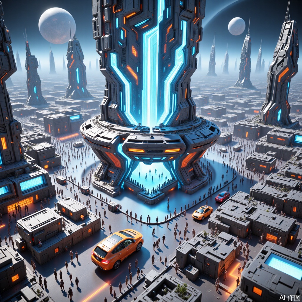 ,Small scene illustrations,Future Technology City