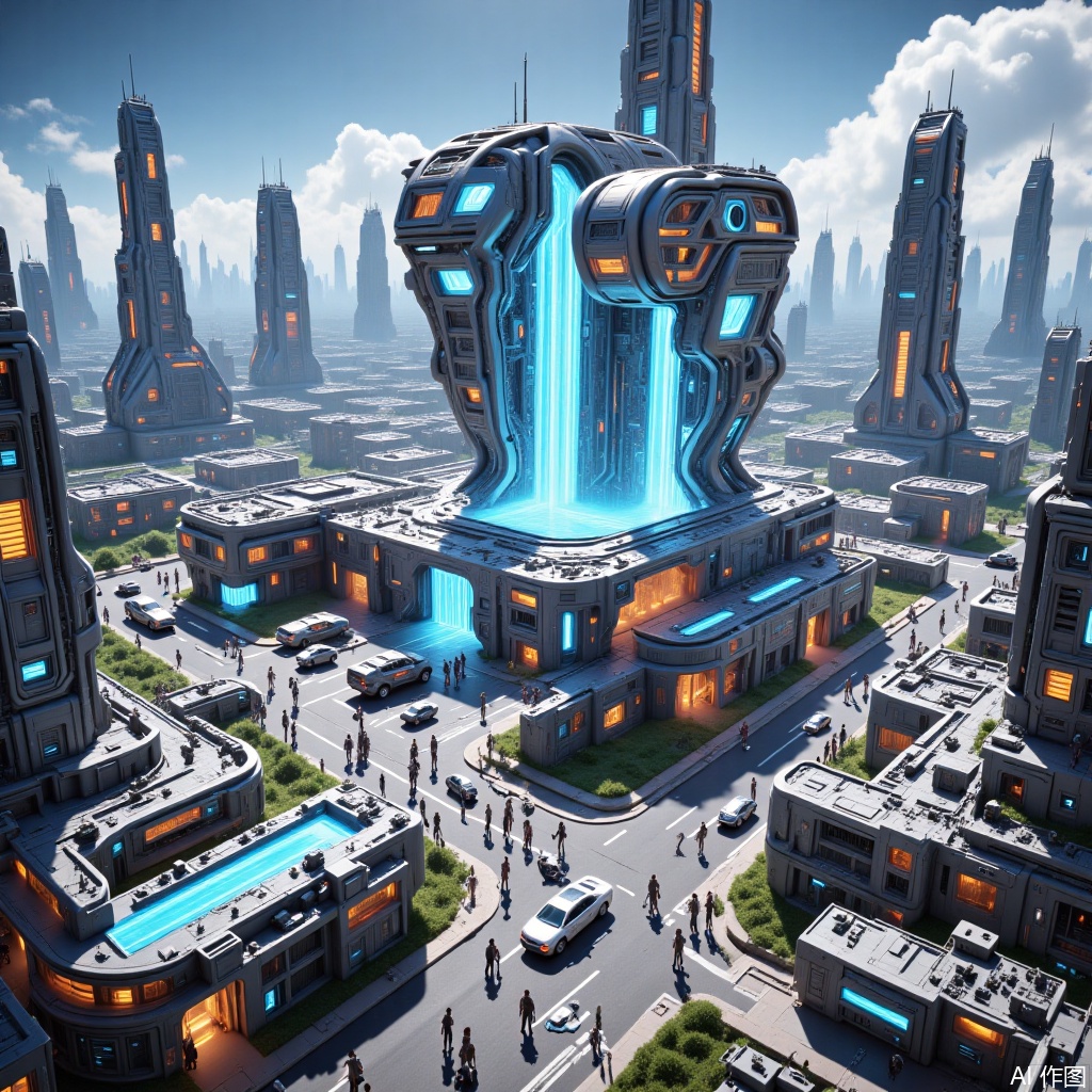 ,Small scene illustrations,Future Technology City