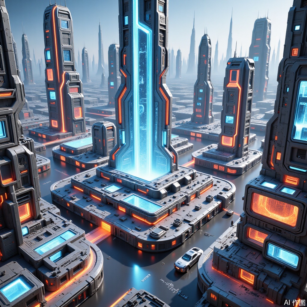 ,Small scene illustrations,Future Technology City