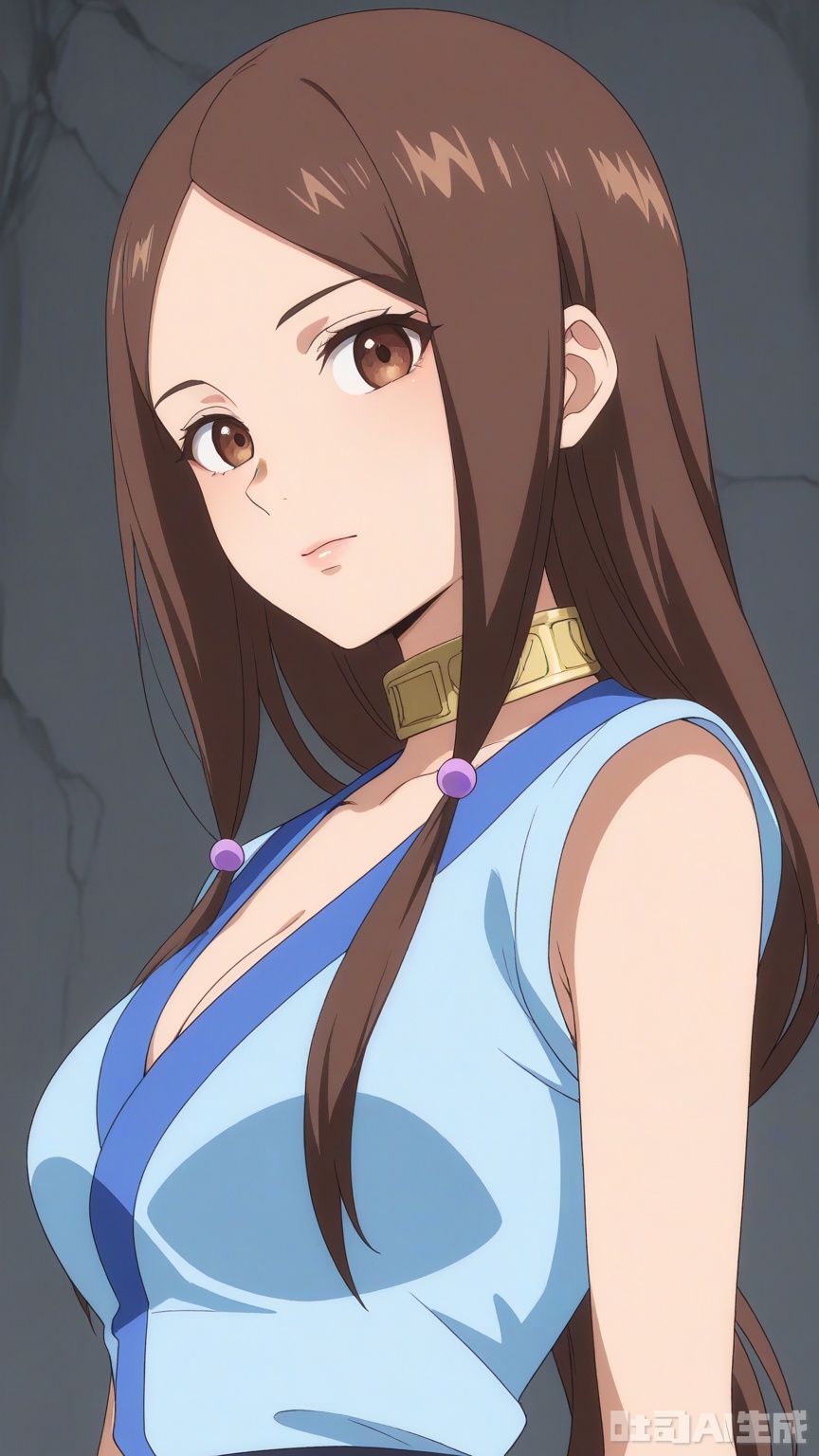 general, sfw, anime, Glossy background,1woman, brown eyes, solo, breast, exquisite skin, looking at viewer, very awa