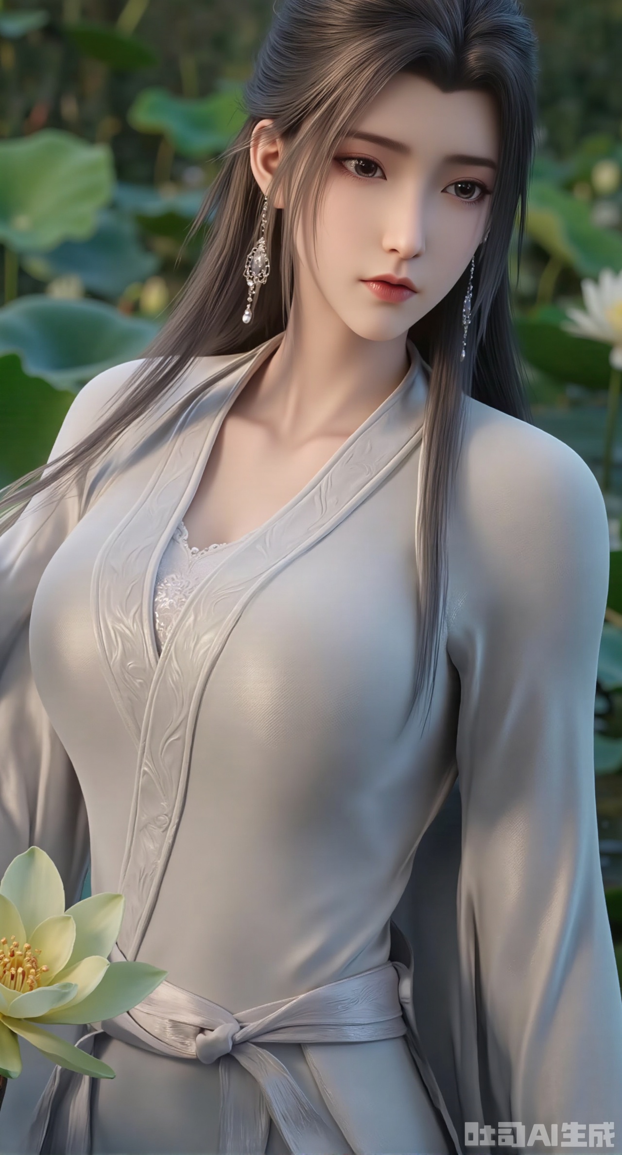 (masterpiece:1.2),best quality,1girl,Blurred background, the background is a lotus pond full of lotus and water lilies(huge breasts:2.99), (full breasts:2.99),,Xgechuanguangchongstyle,Xyuanxionggirl,Xyunxiao,XyunxiaoYK,Xdixionglianyiqun,Xmiaozufushi,Xqilinxianzi,XTifaLockhart,Xjinshenjianshenfu,Xluxueqishuiyi,Xhongqipao