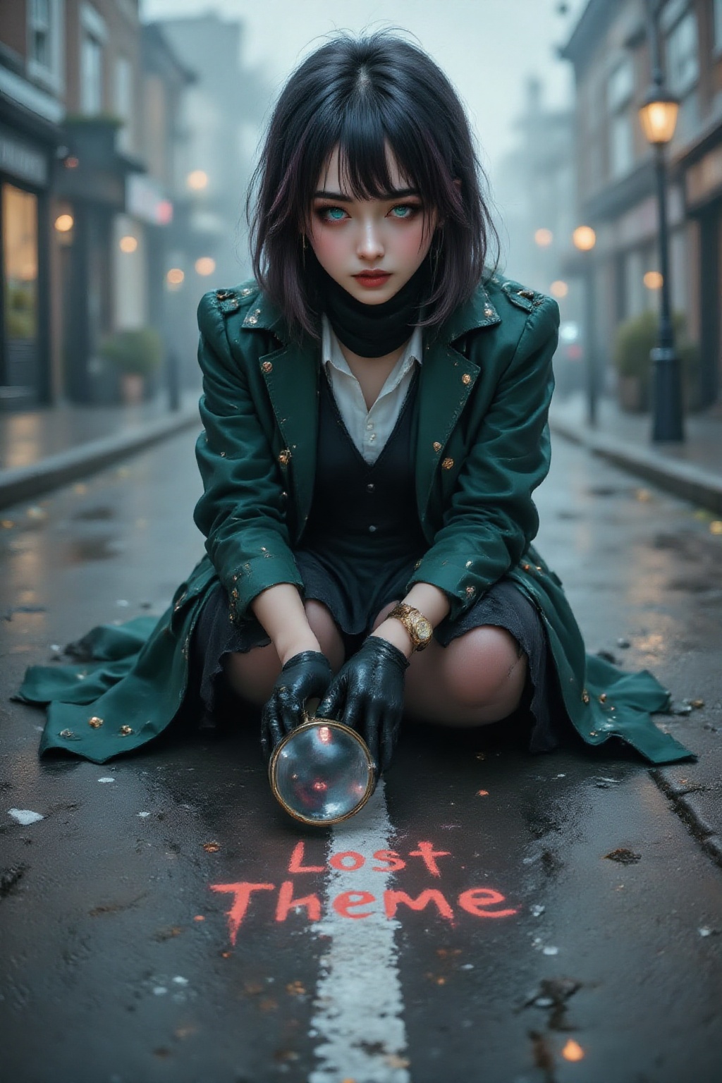 Top quality. Inspiration: Daily theme,  missing,  fog. Visuals: Close-up: A girl with neat on Tensor.Art