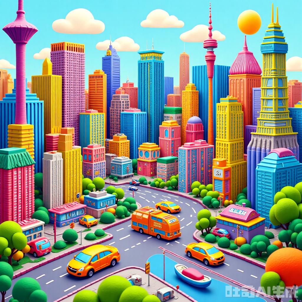 Cartoon style,city