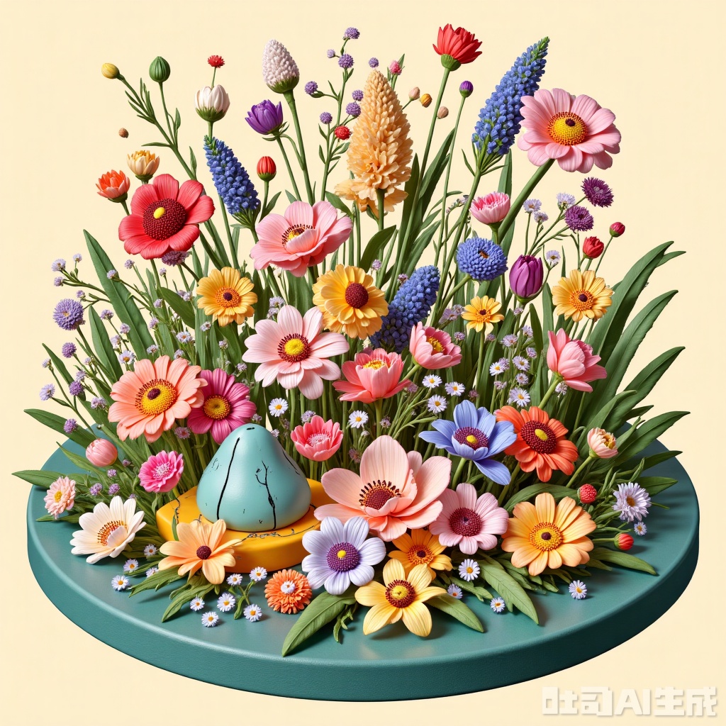 Silk-painting,A small scene in clay style