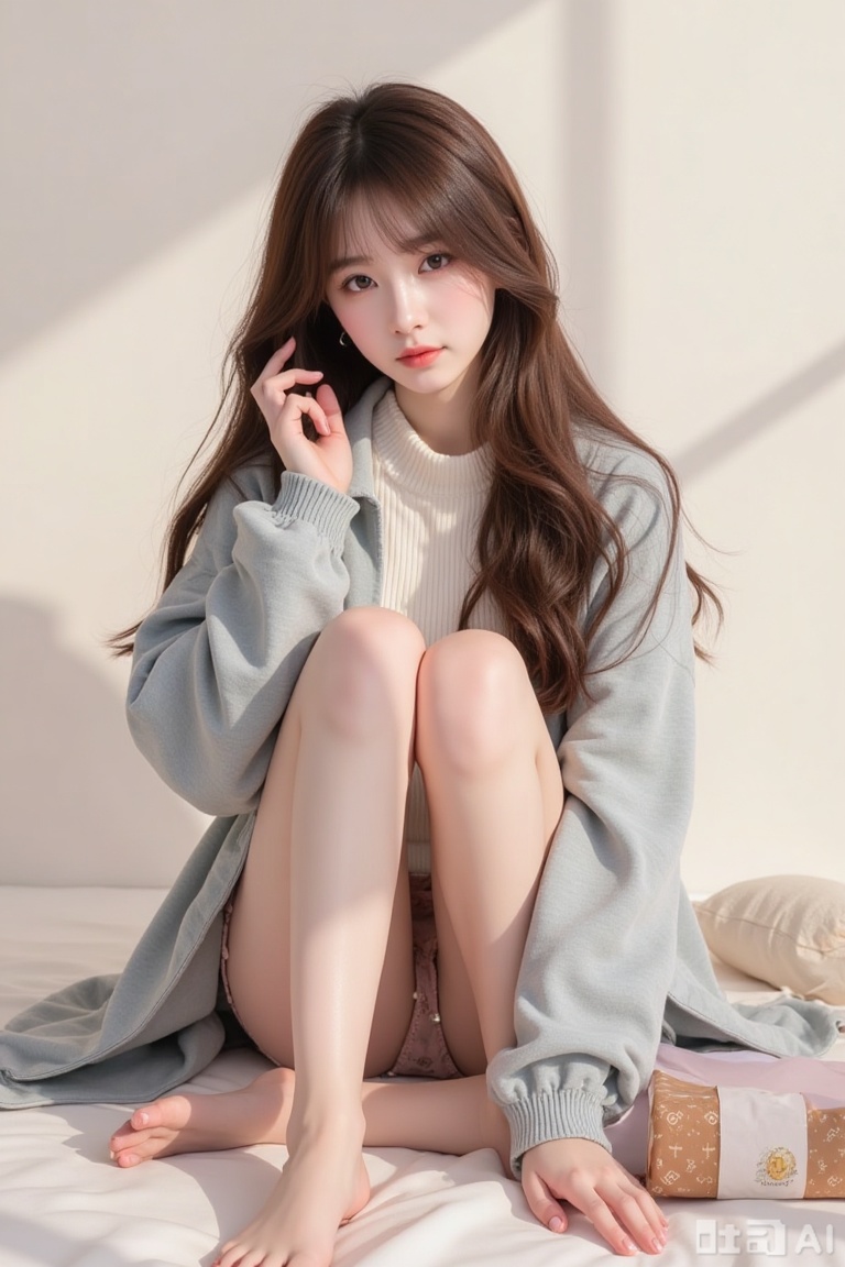 a young woman,  sitting,  full body on Tensor.Art